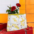The Phoenix — Dove in Paradise Clutch Purse in Yellow Faux Textured Leather by Golden Expression Art