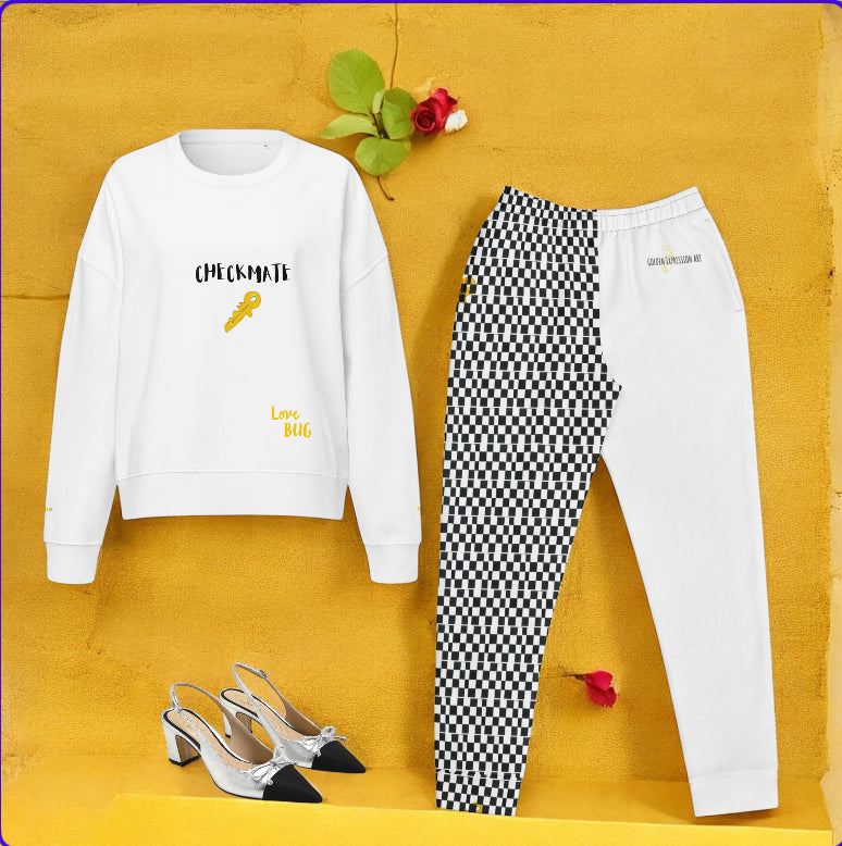 Velour Checkmate Crew Neck Sweatshirt