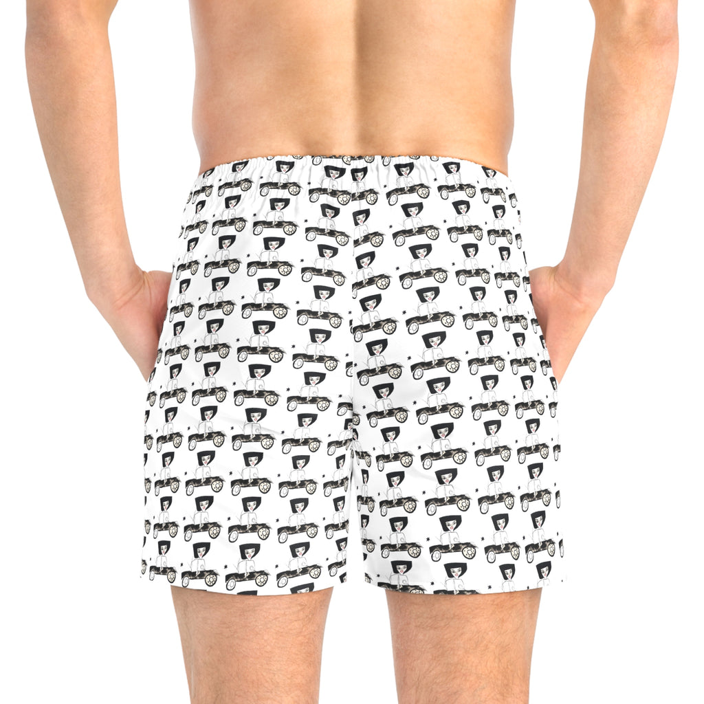 Moon Man Swim Trunks - Golden Expression Art