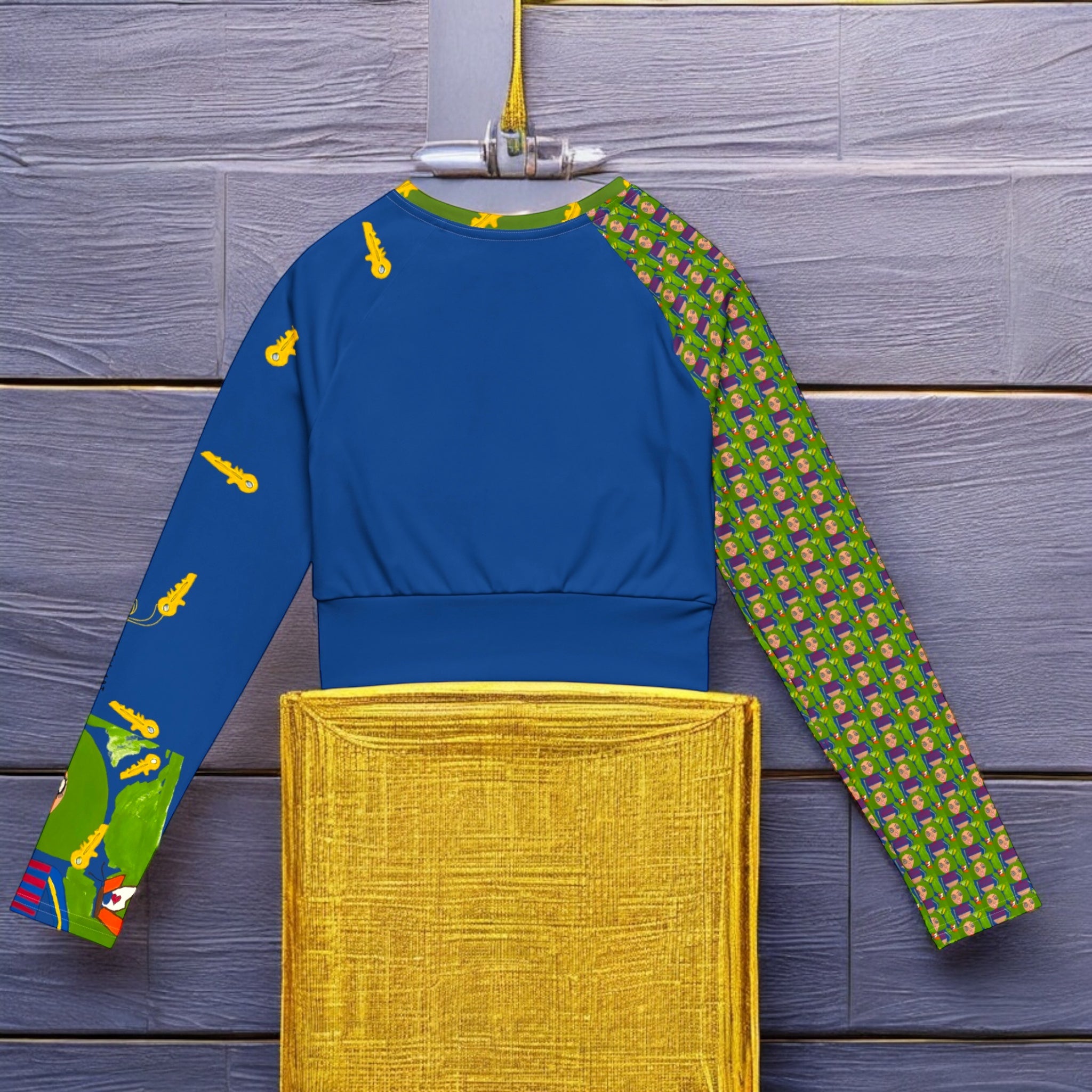 Aurora Cactus Long-sleeve Crop top - Golden Expression Art