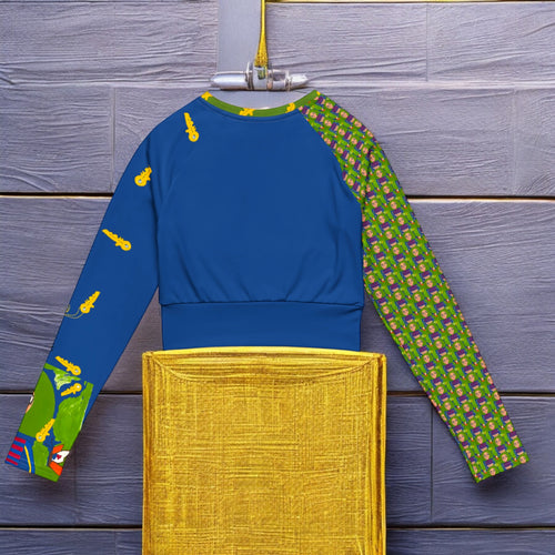 Aurora Cactus Long-sleeve Crop top - Golden Expression Art