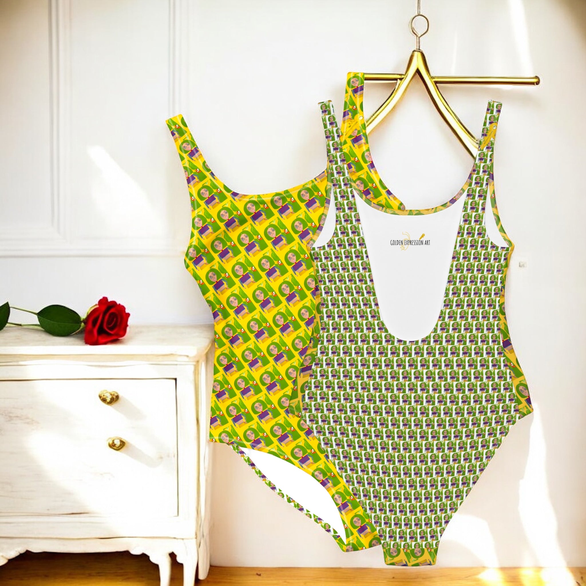Gardenia Goddess One Piece Swimwear - Golden Expression Art