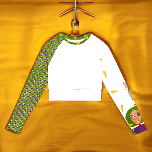 Aurora Cactus Long-sleeve Crop top - Golden Expression Art