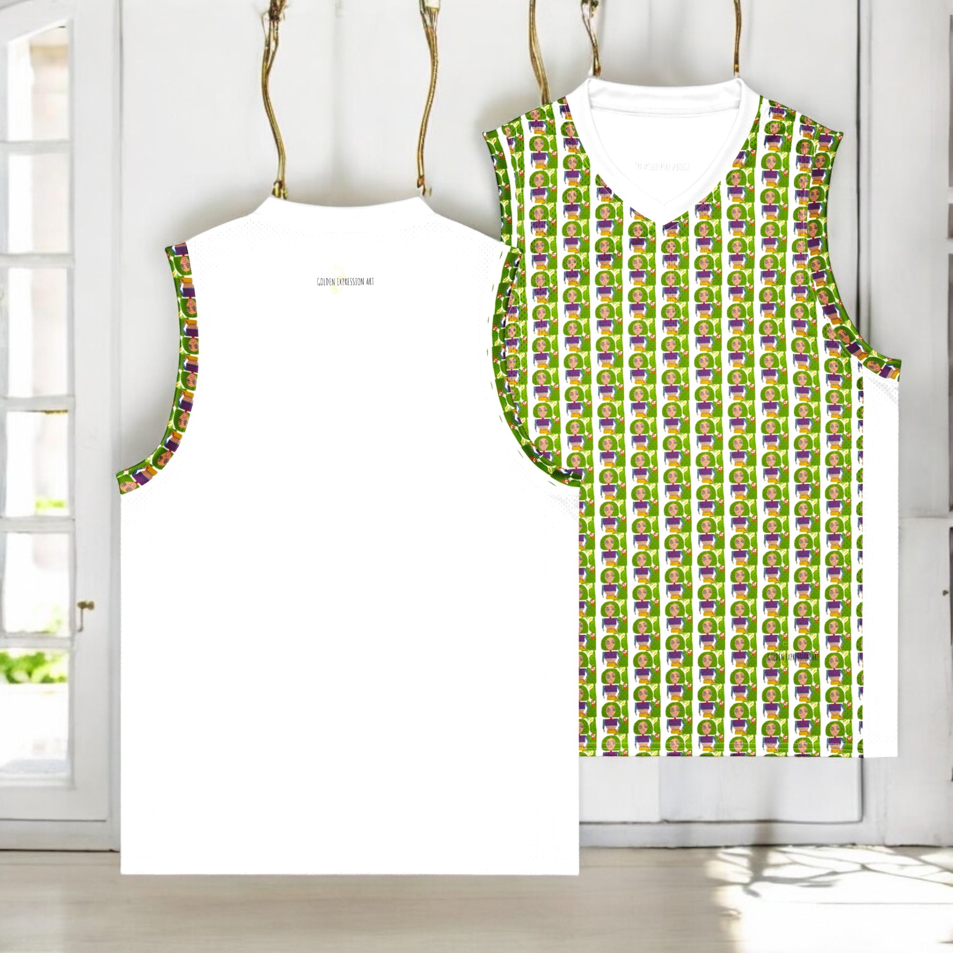 Divinity Sleeveless Athletic Jersey Shirt - Golden Expression Art