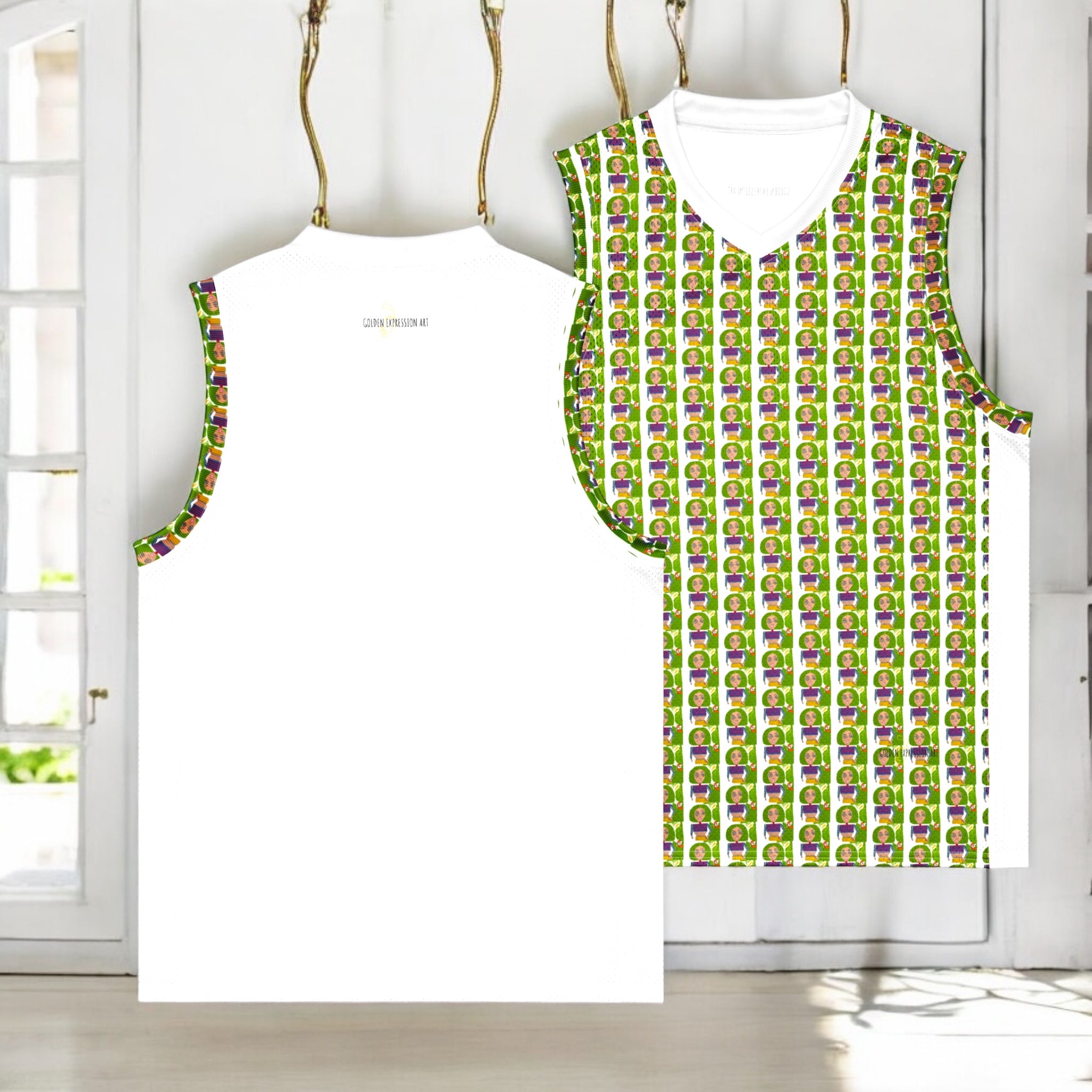 Divinity Sleeveless Athletic Jersey Shirt - Golden Expression Art
