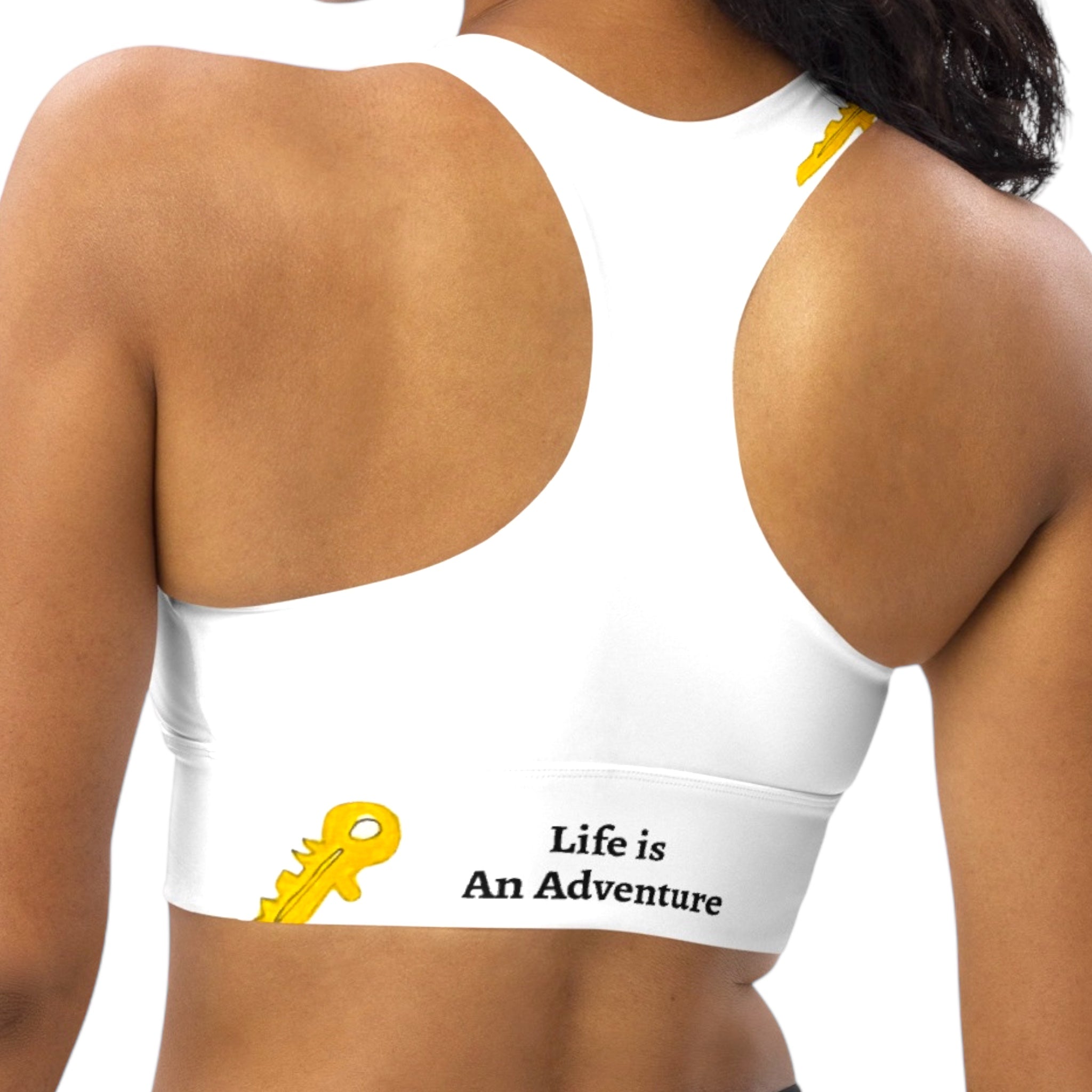 Solid Classic Athletic Sports Bra - Golden Expression Art