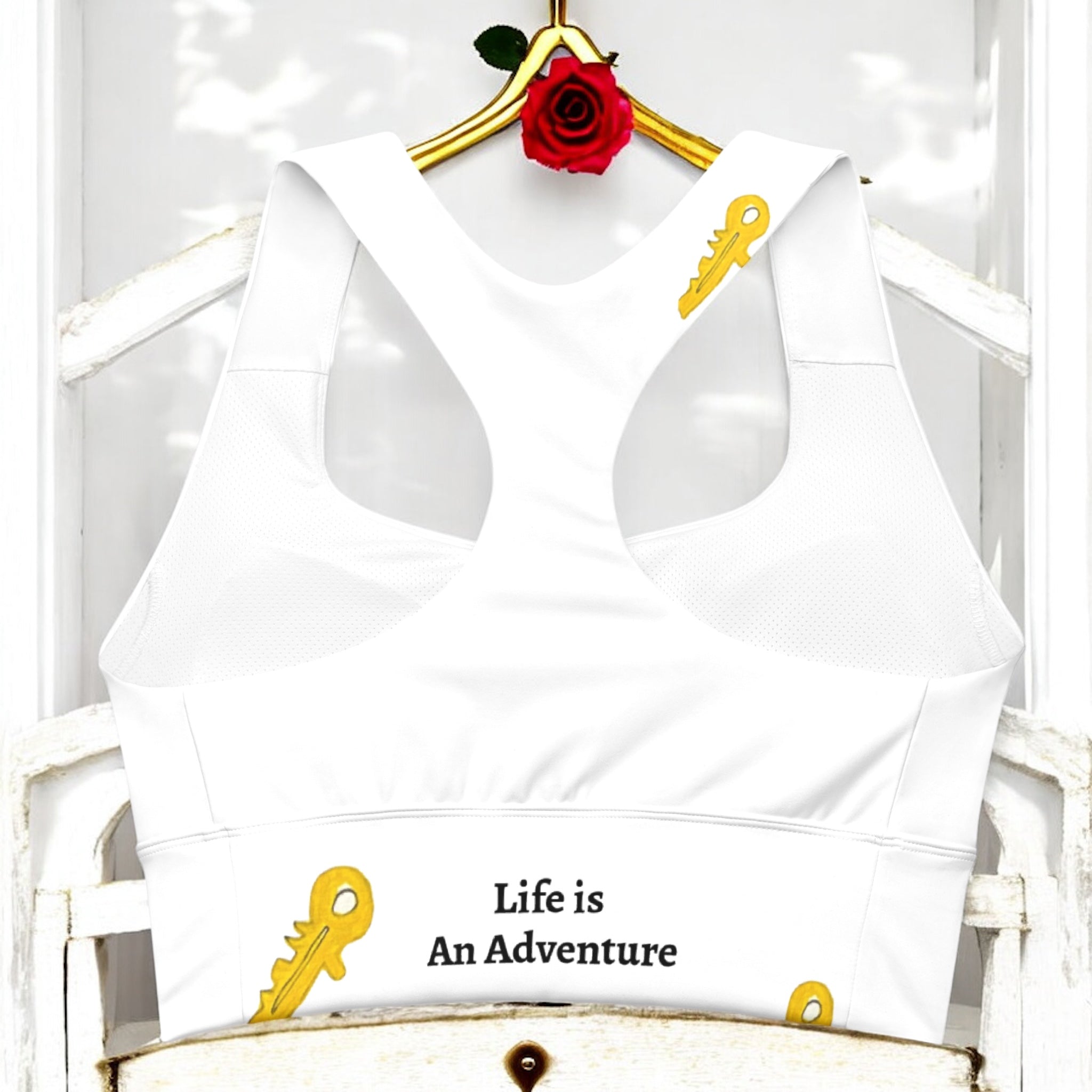 Solid Classic Athletic Sports Bra - Golden Expression Art