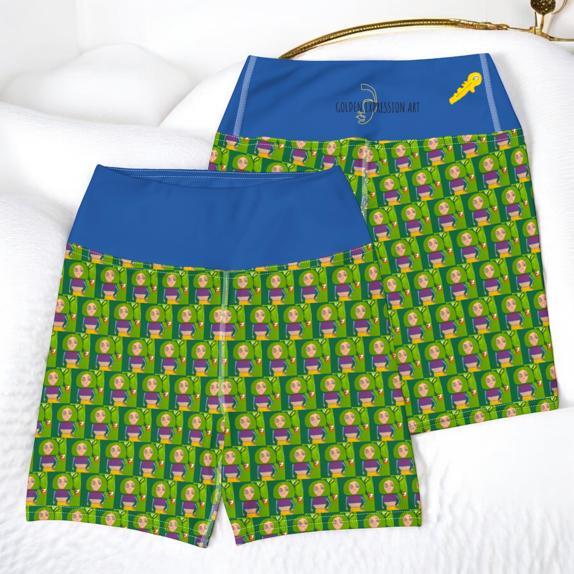 Athletic Yoga Shorts - Golden Expression Art