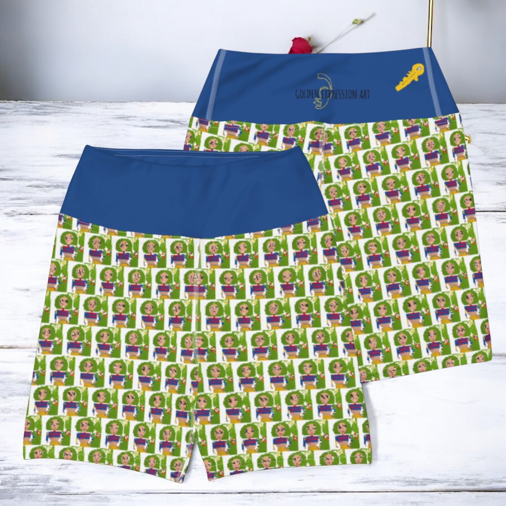 Athletic Yoga Shorts - Golden Expression Art