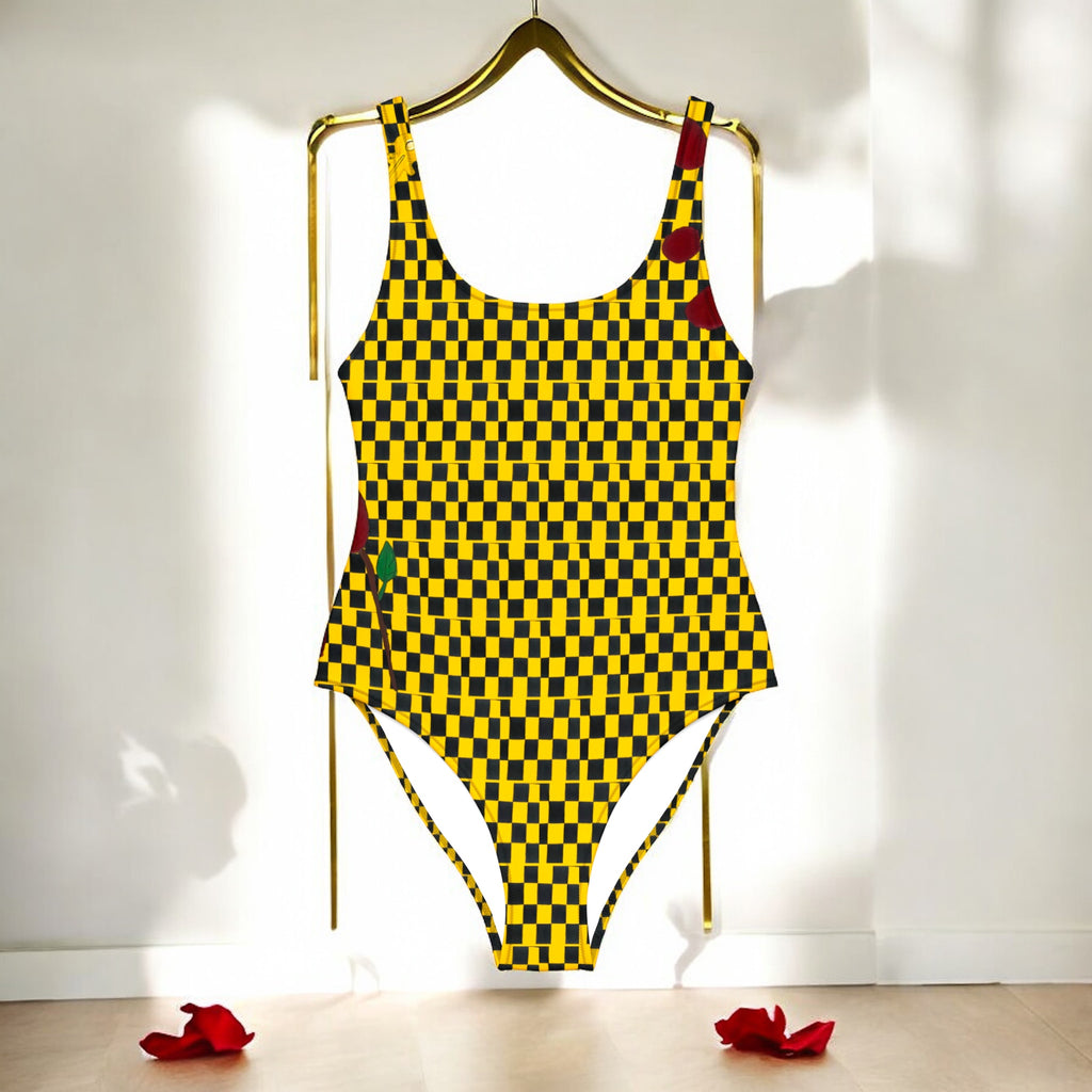 Heart Beat One Piece Swimwear - Golden Expression Art