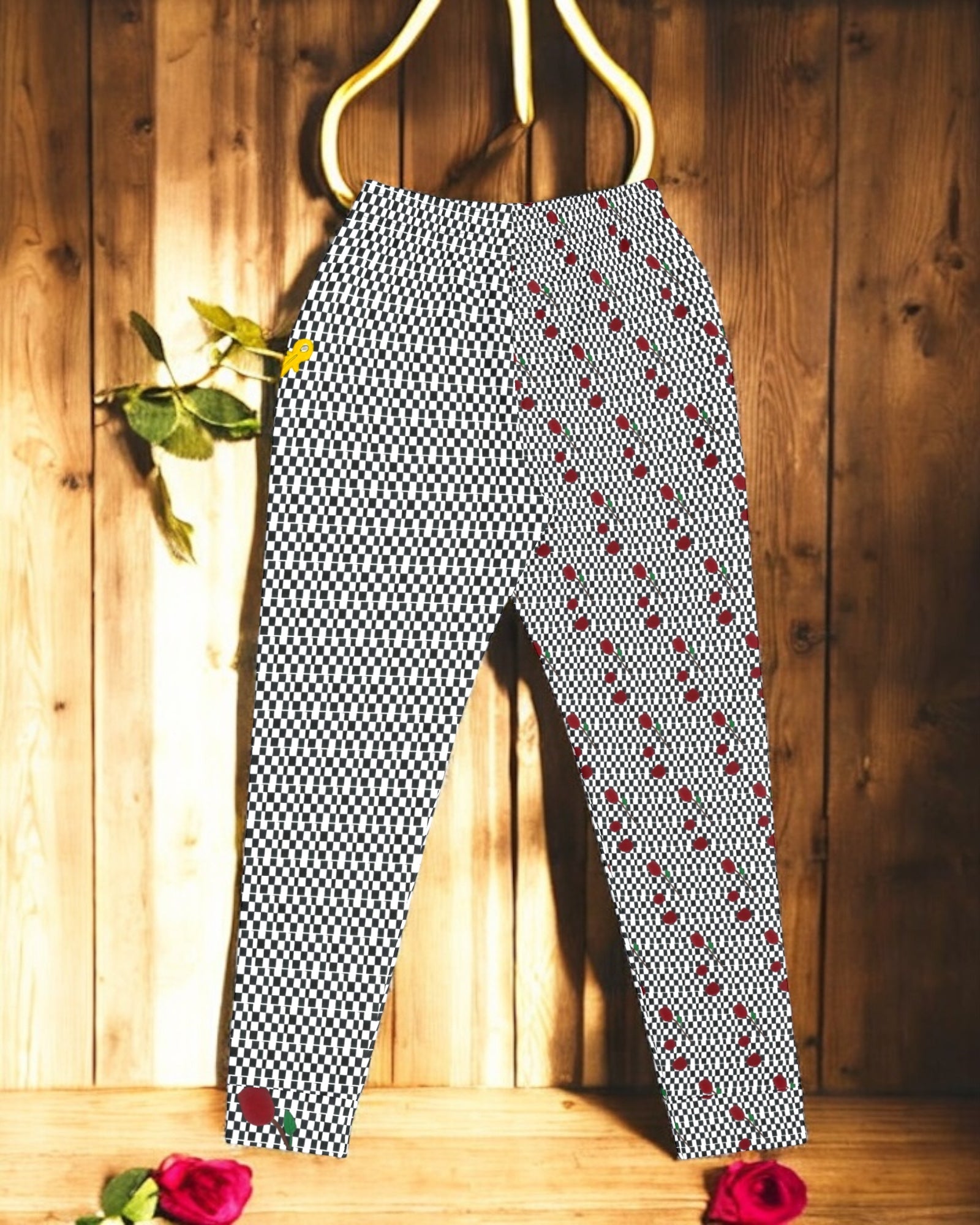 Dice Checkered Athletic Joggers - Golden Expression Art