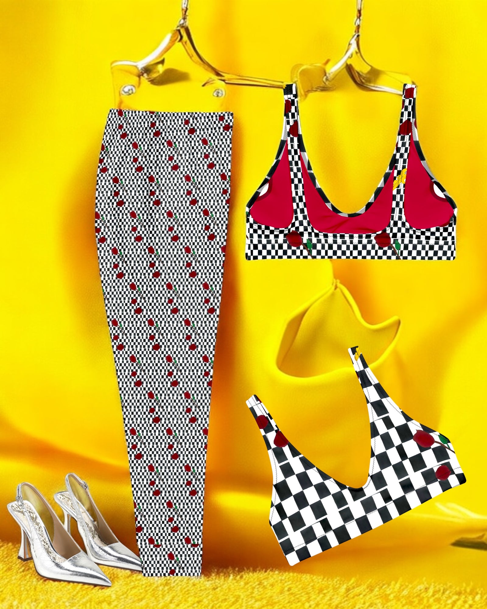 Dice Checkered Athletic Joggers - Golden Expression Art