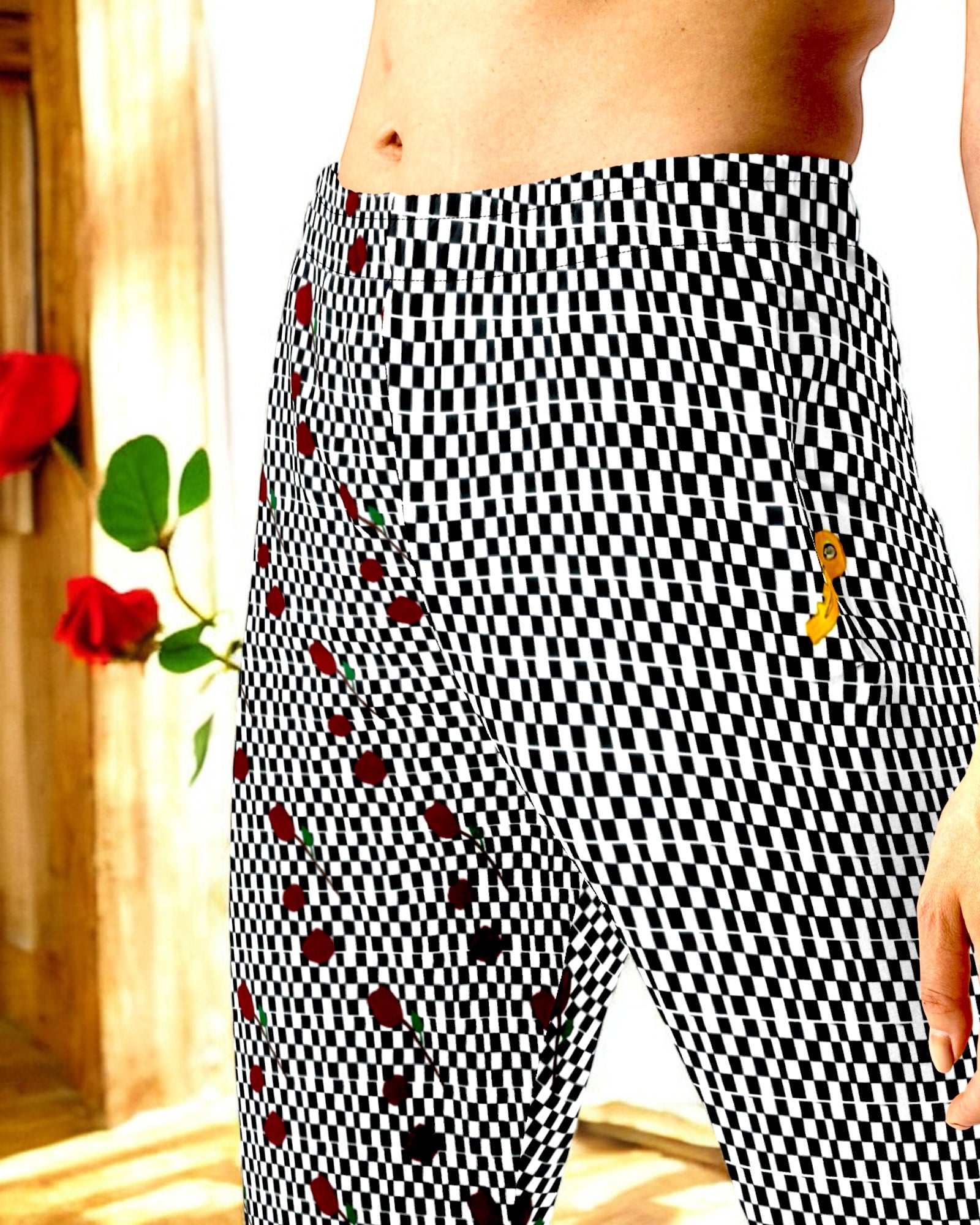 Dice Checkered Athletic Joggers - Golden Expression Art