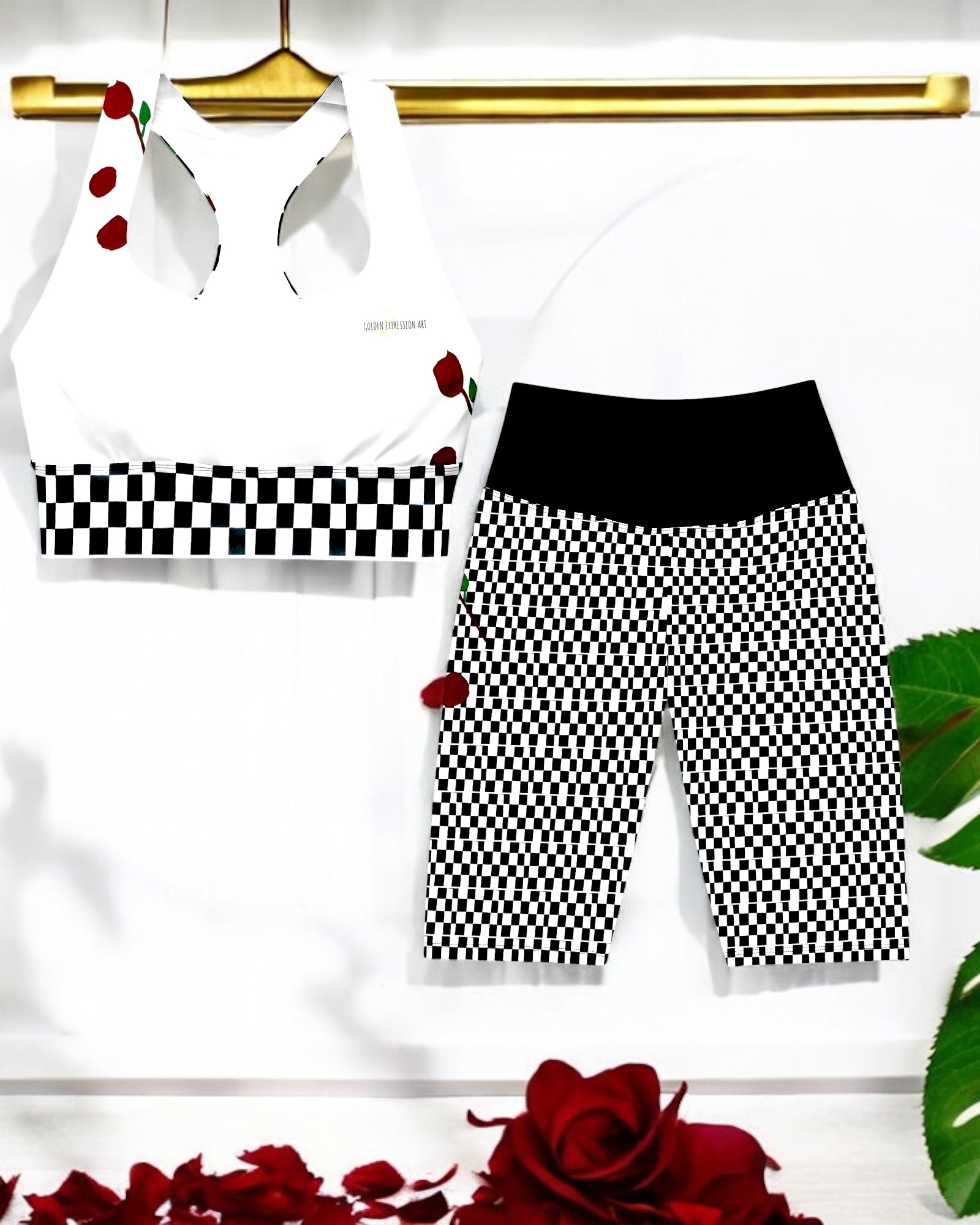 Stallion Biker Athletic Shorts - Golden Expression Art