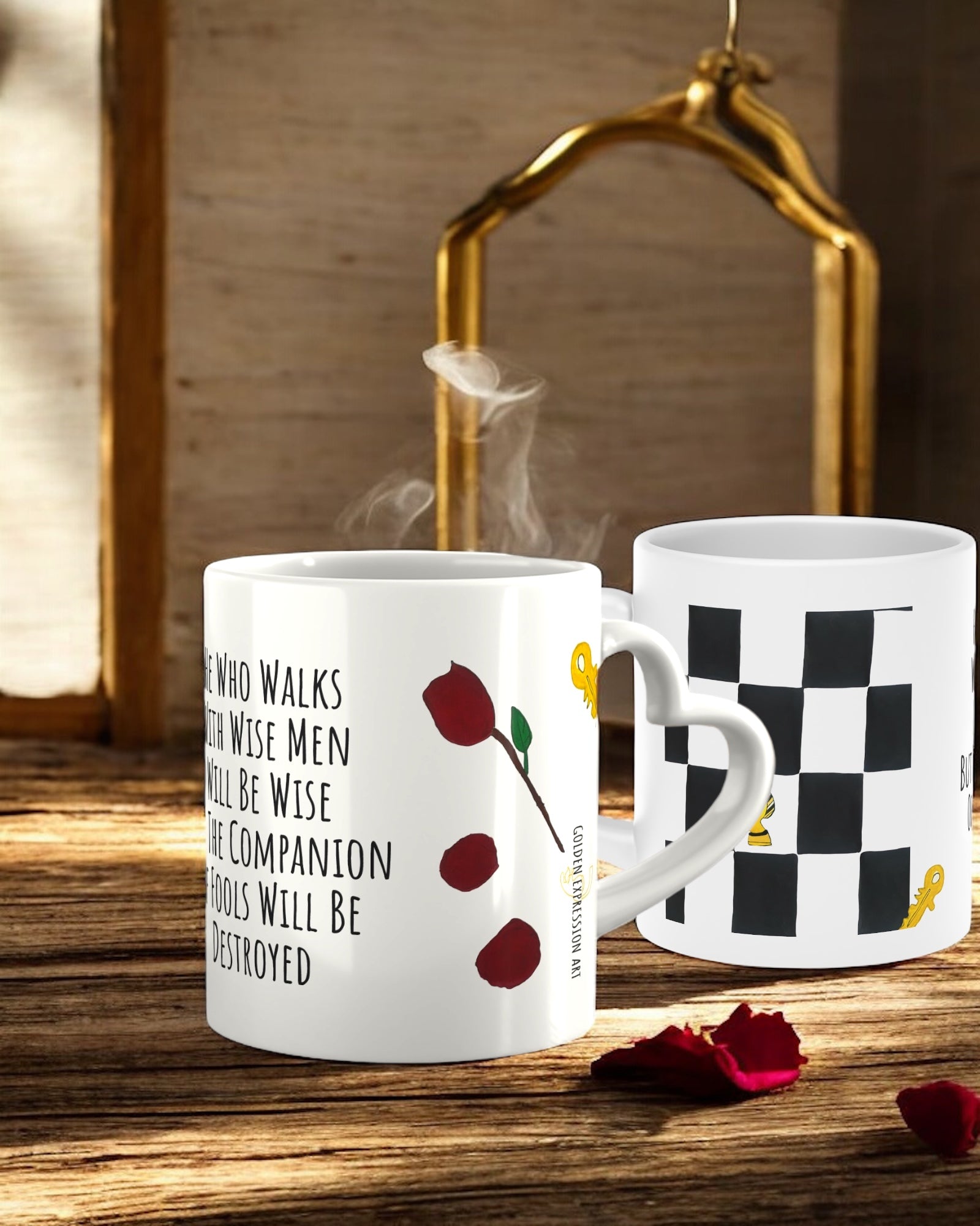 Magical Hearts Coffee Tea Mug - Golden Expression Art