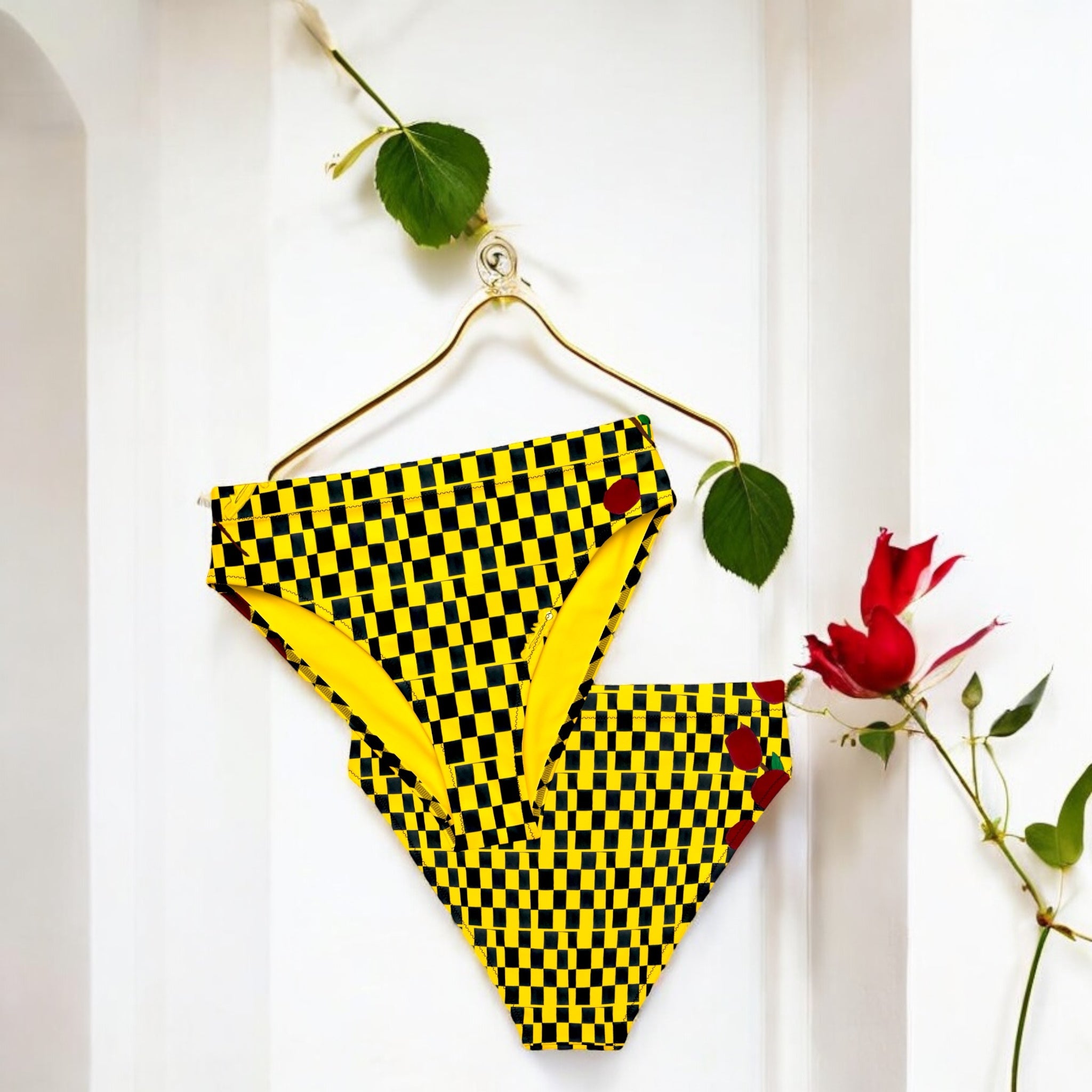 Mesmerize Checkered Bikini Bottom - Golden Expression Art