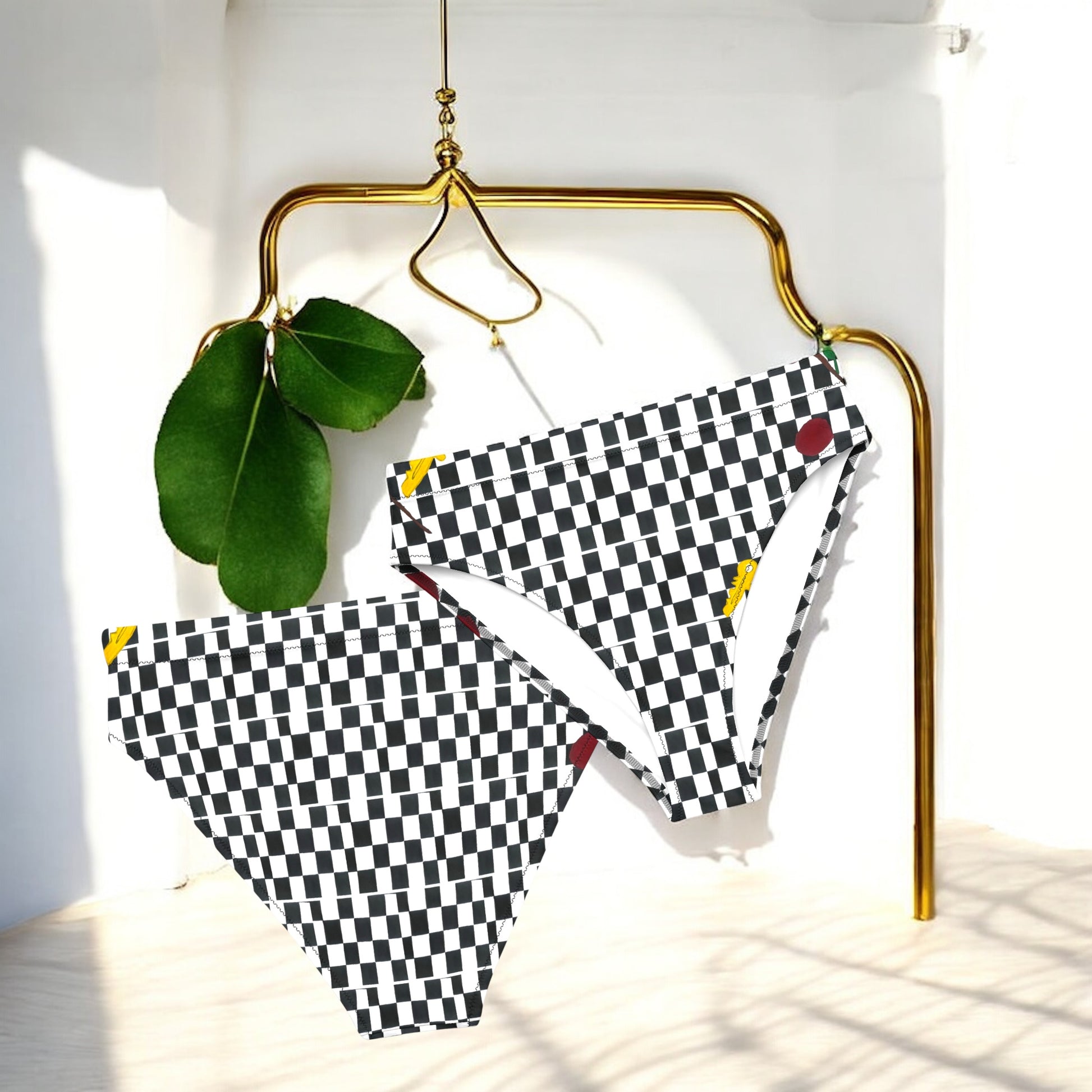 Mesmerize Checkered Bikini Bottom - Golden Expression Art