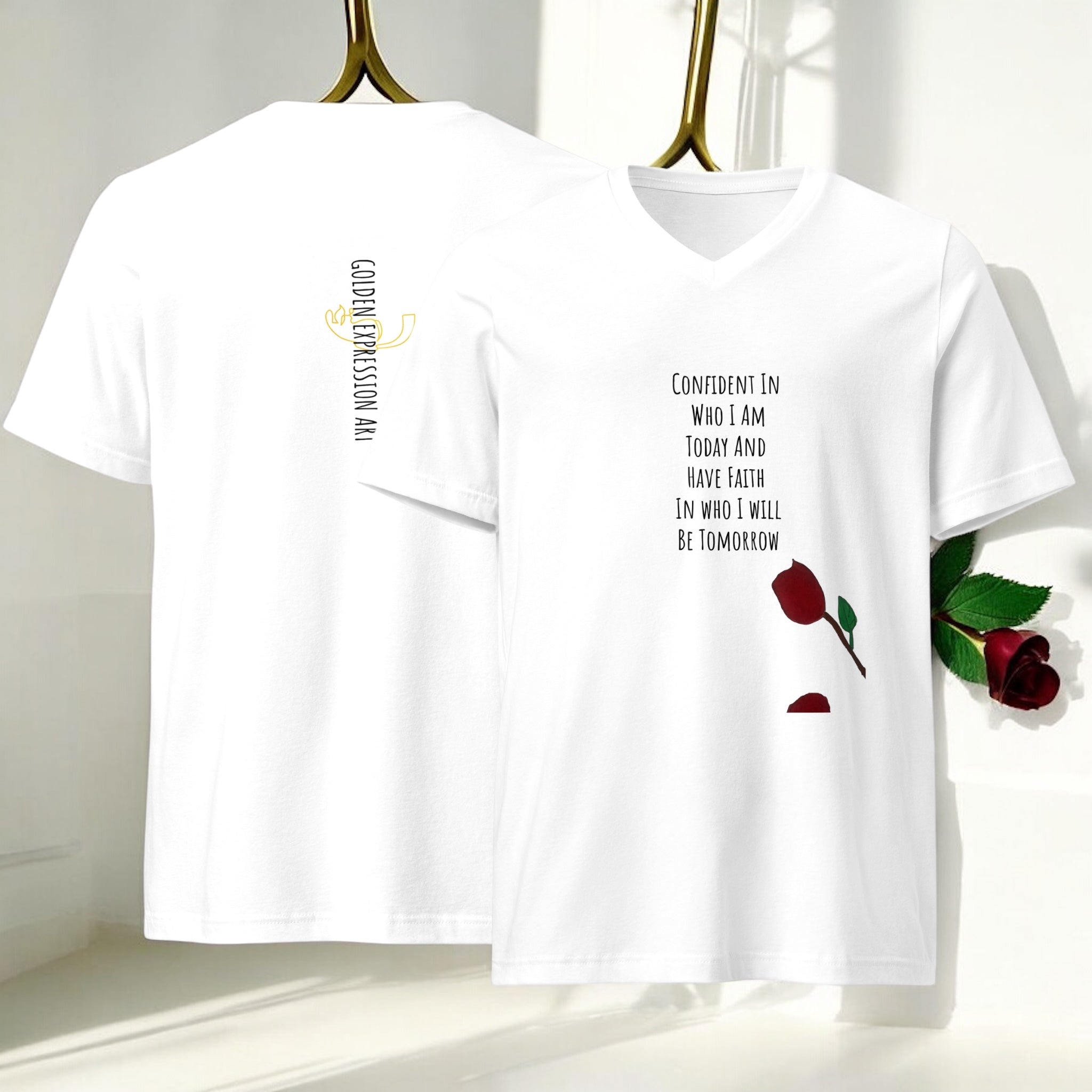 Bella Classic V Neck T Shirt - Golden Expression Art