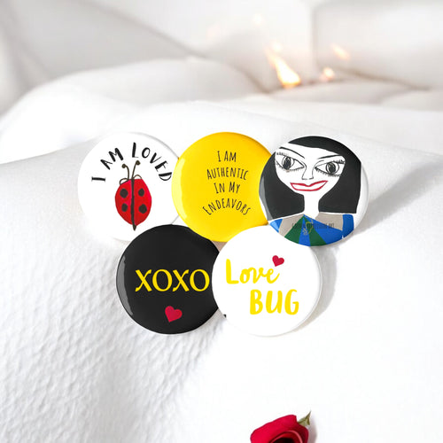 Decor Set Of Button Pins - Golden Expression Art