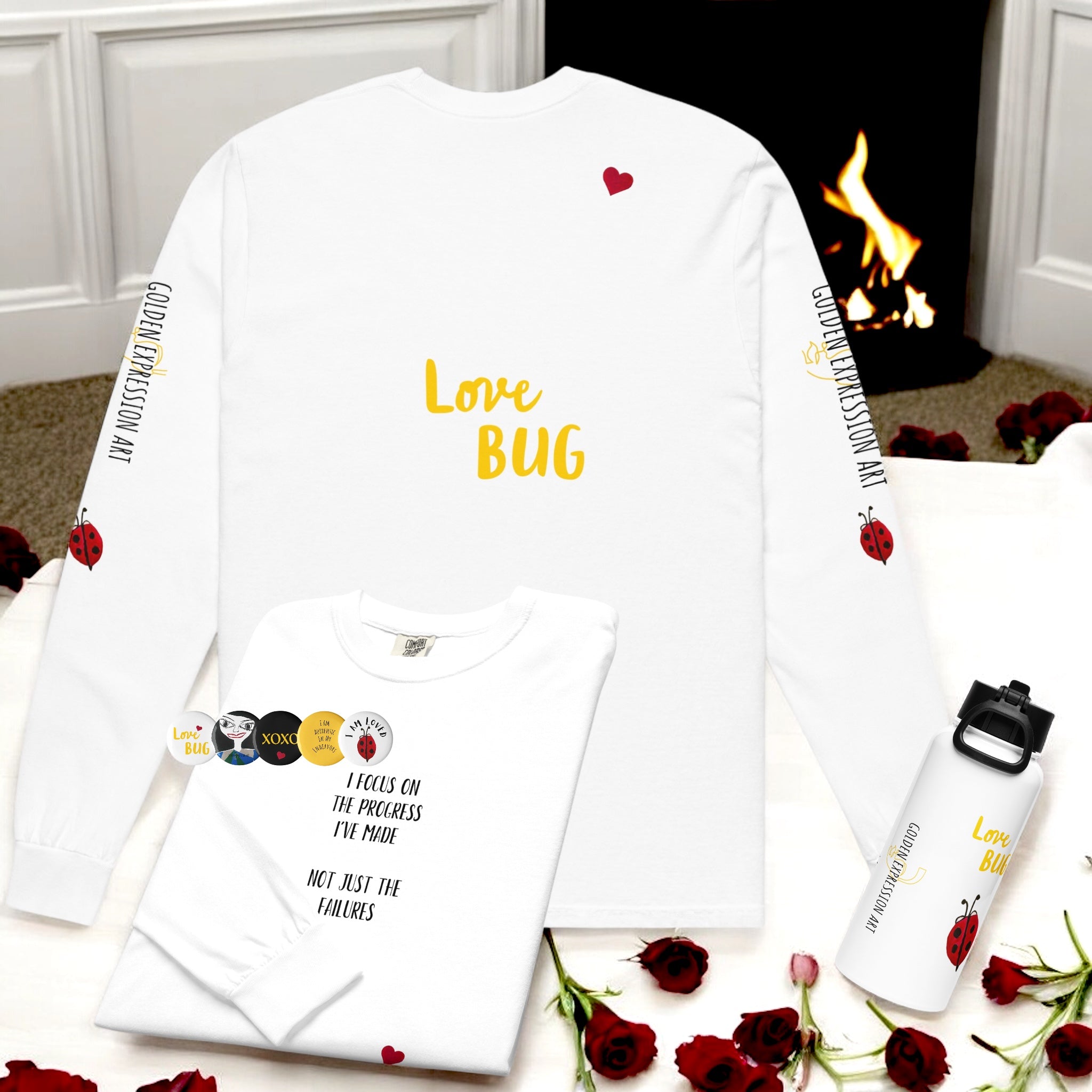 Love Bug Classic Unisex Long Sleeve Shirt - Golden Expression Art