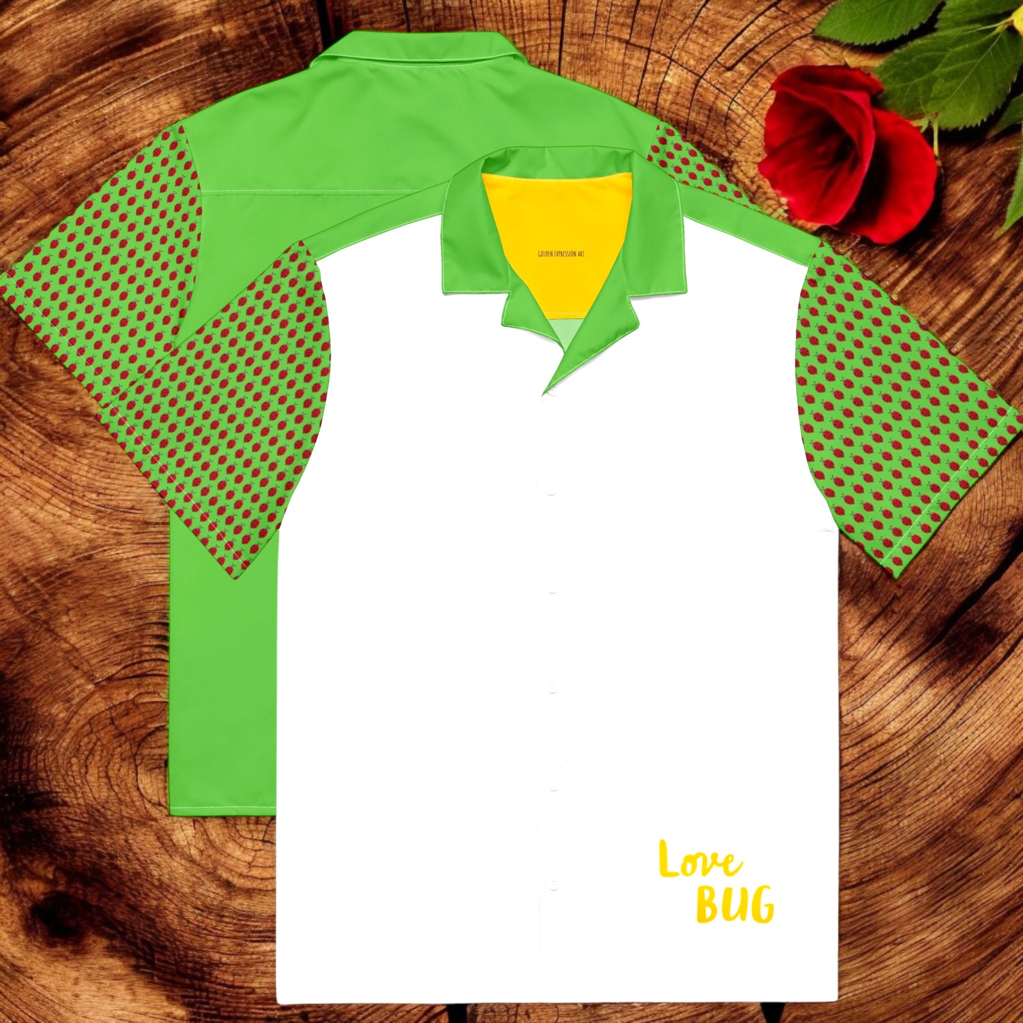 Lotus Button Down Shirt - Golden Expression Art