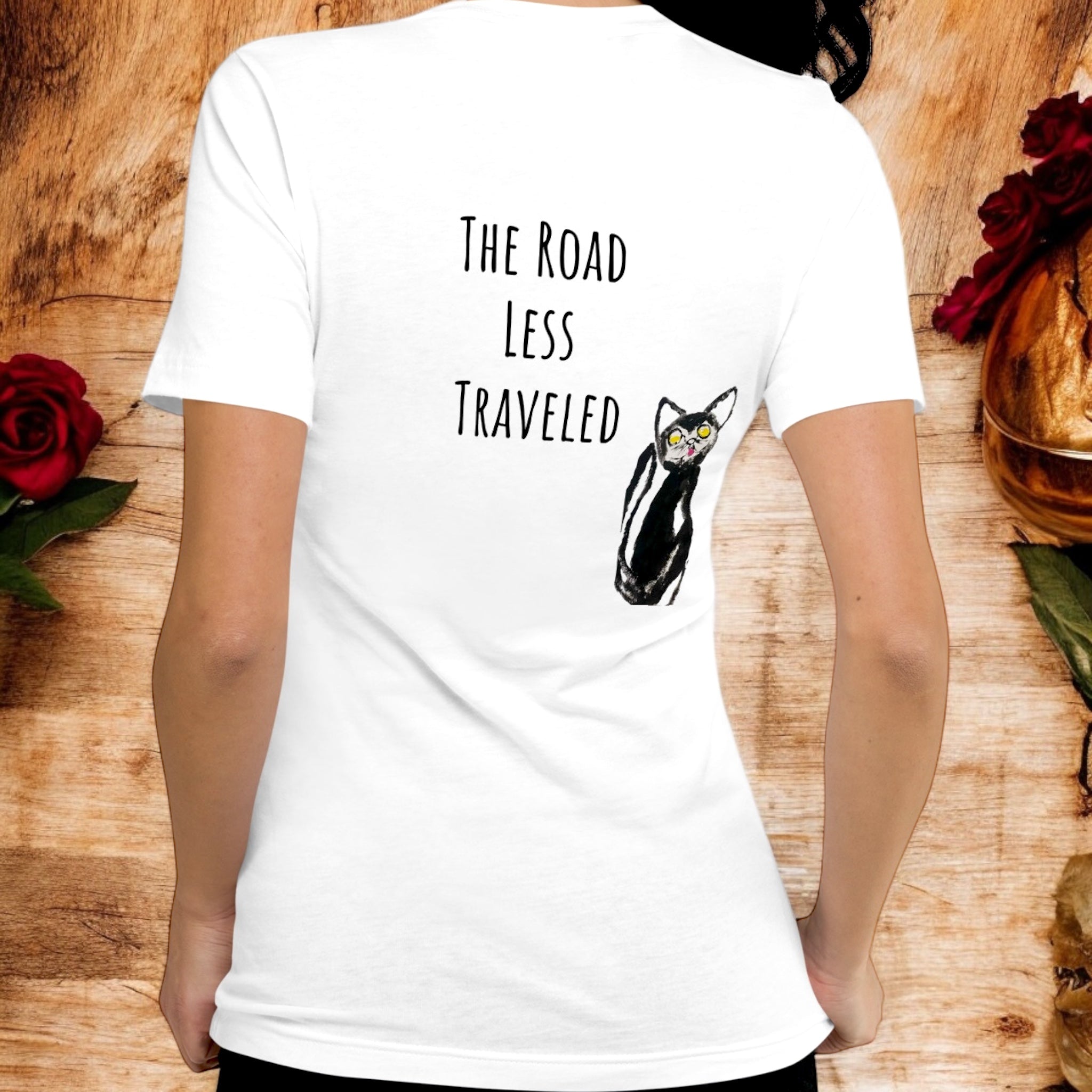 Classic Iconic V- Neck T-Shirt - Golden Expression Art