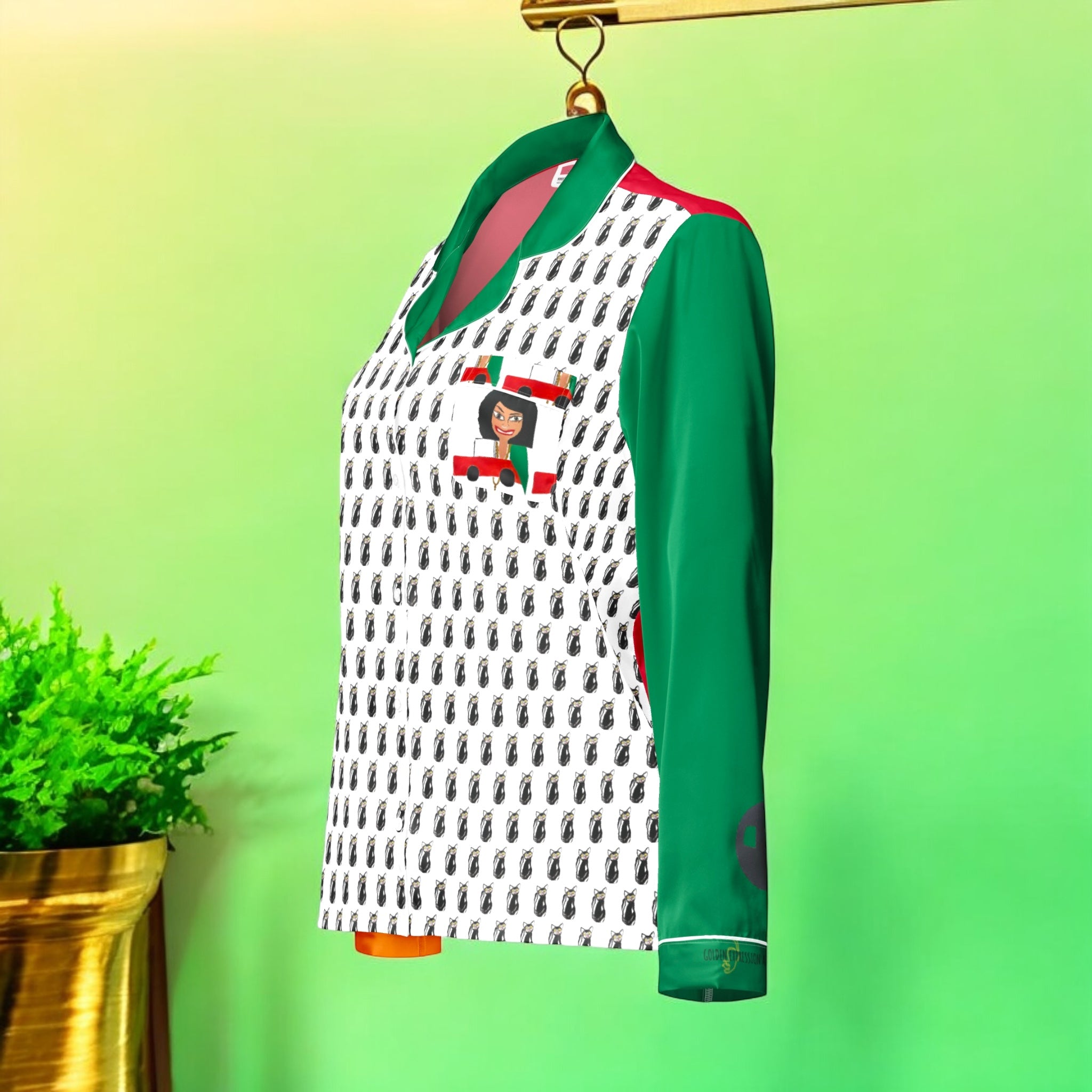 Iconic Rainbow Lounger Pajama Long-sleeve Shirt - Golden Expression Art