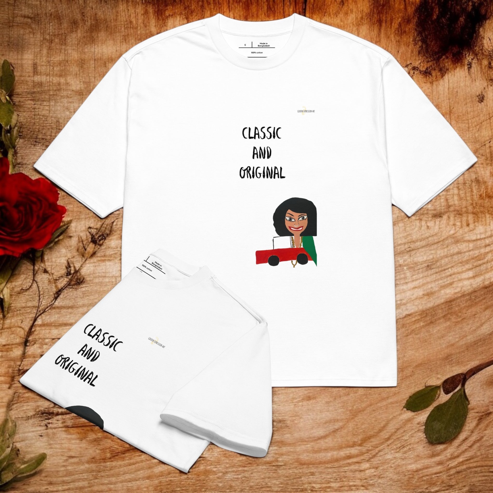 Iconic Oversized Signature Short Sleeve T-Shirt - Golden Expression Art