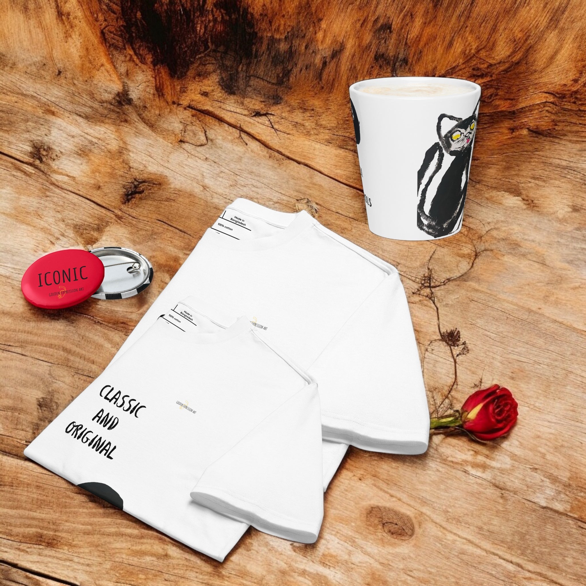 Iconic Oversized Signature Short Sleeve T-Shirt - Golden Expression Art
