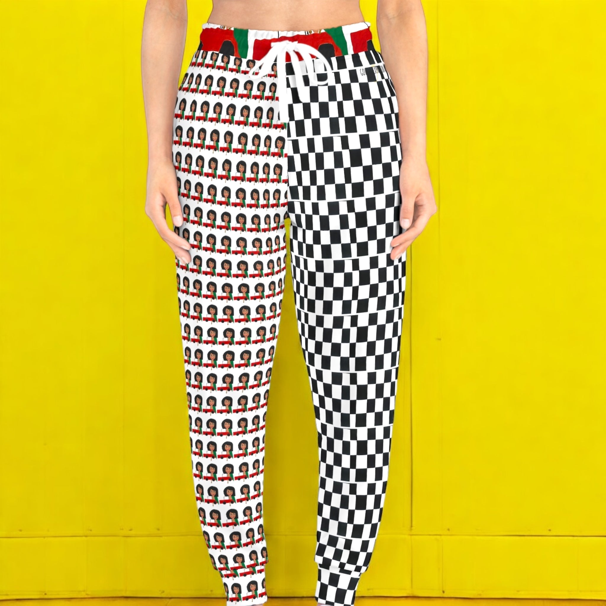 Iconic Checker Athletic Joggers - Golden Expression Art