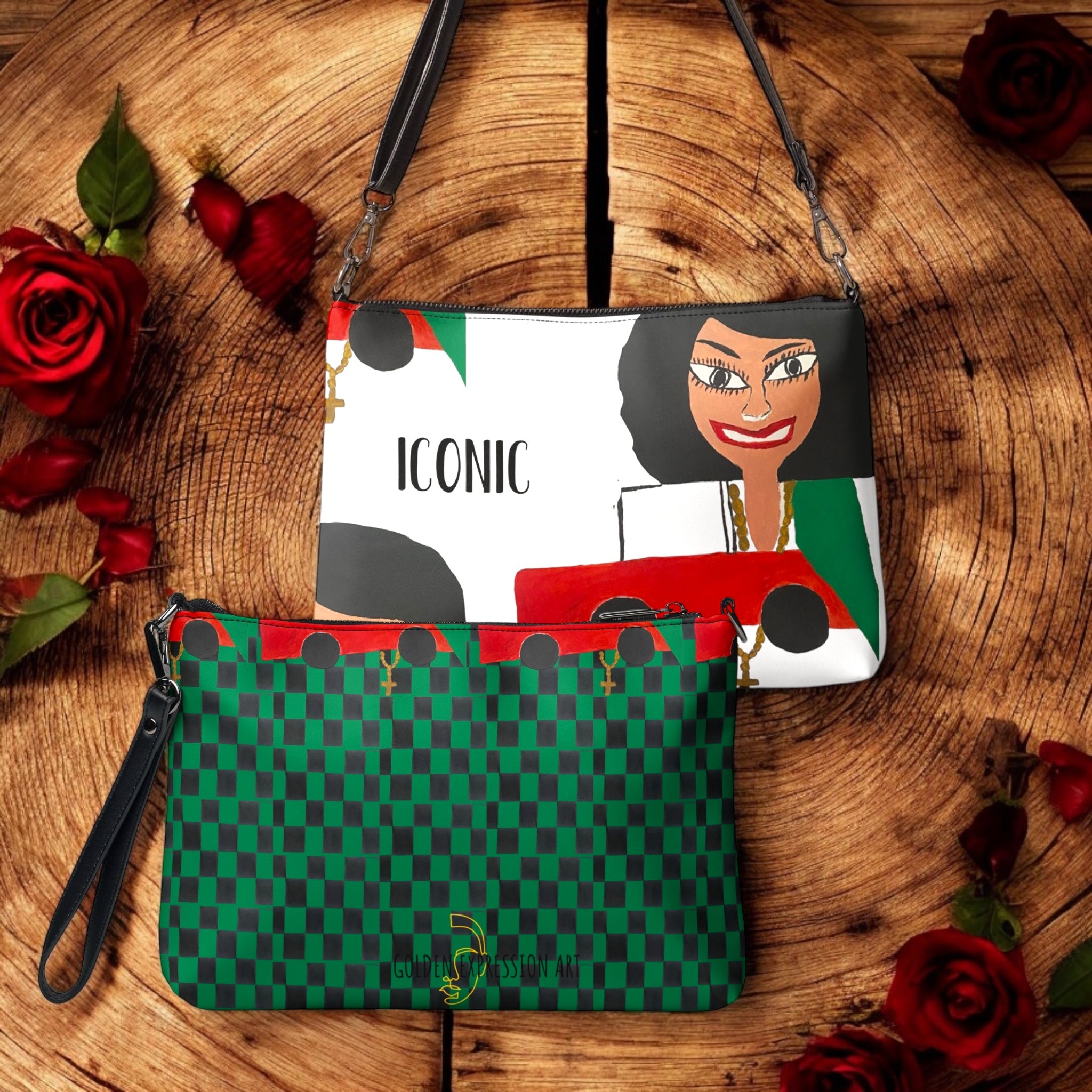 Iconic Signature Clutch Bag - Golden Expression Art