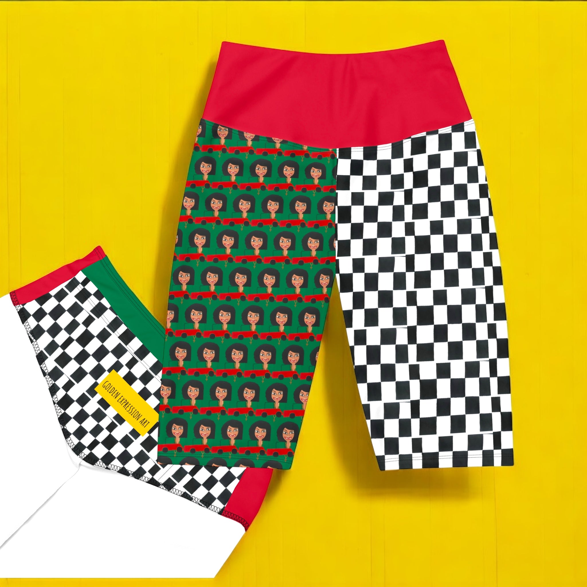 Iconic Hikers Yoga Shorts - Golden Expression Art