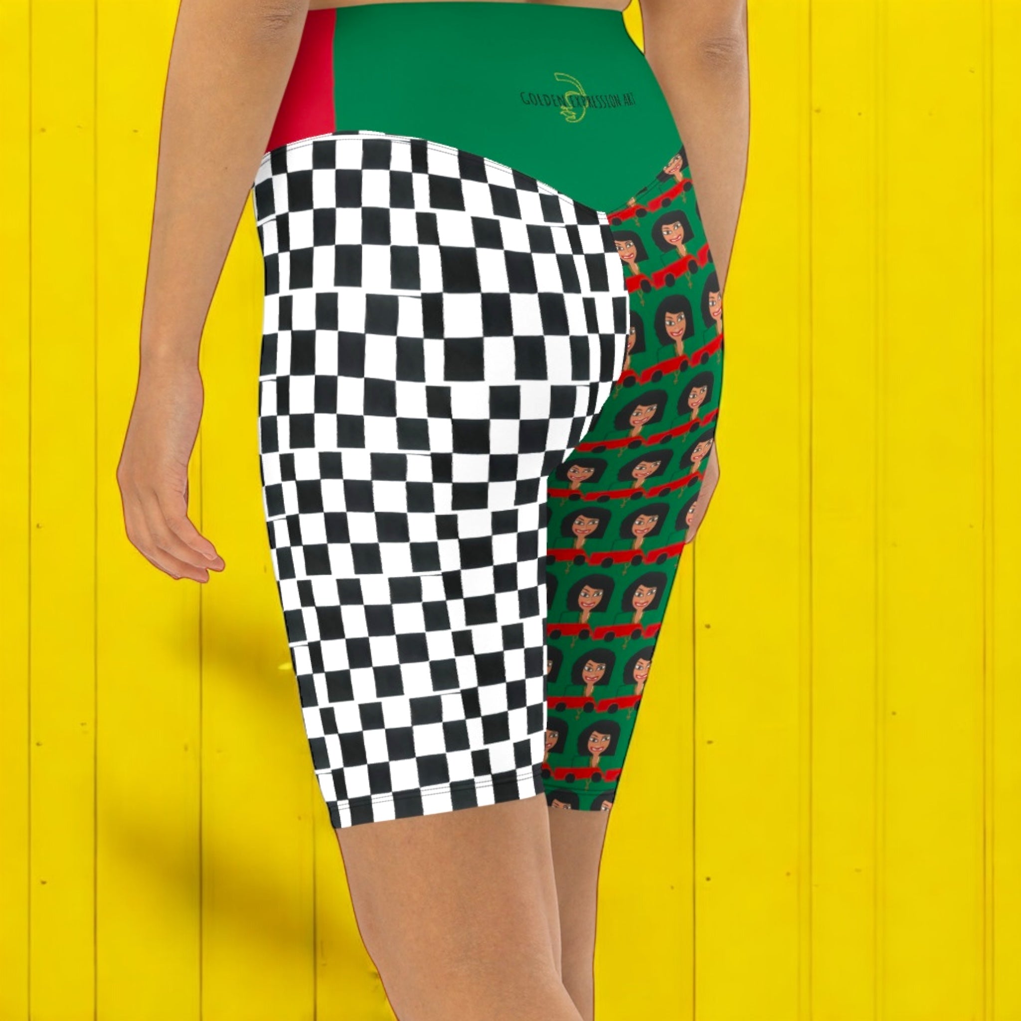 Iconic Hikers Yoga Shorts - Golden Expression Art