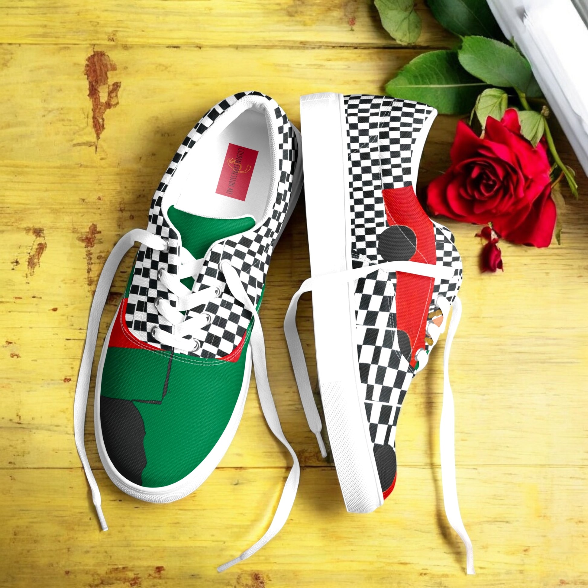 Iconic Compass Canvas Sneakers - Golden Expression Art