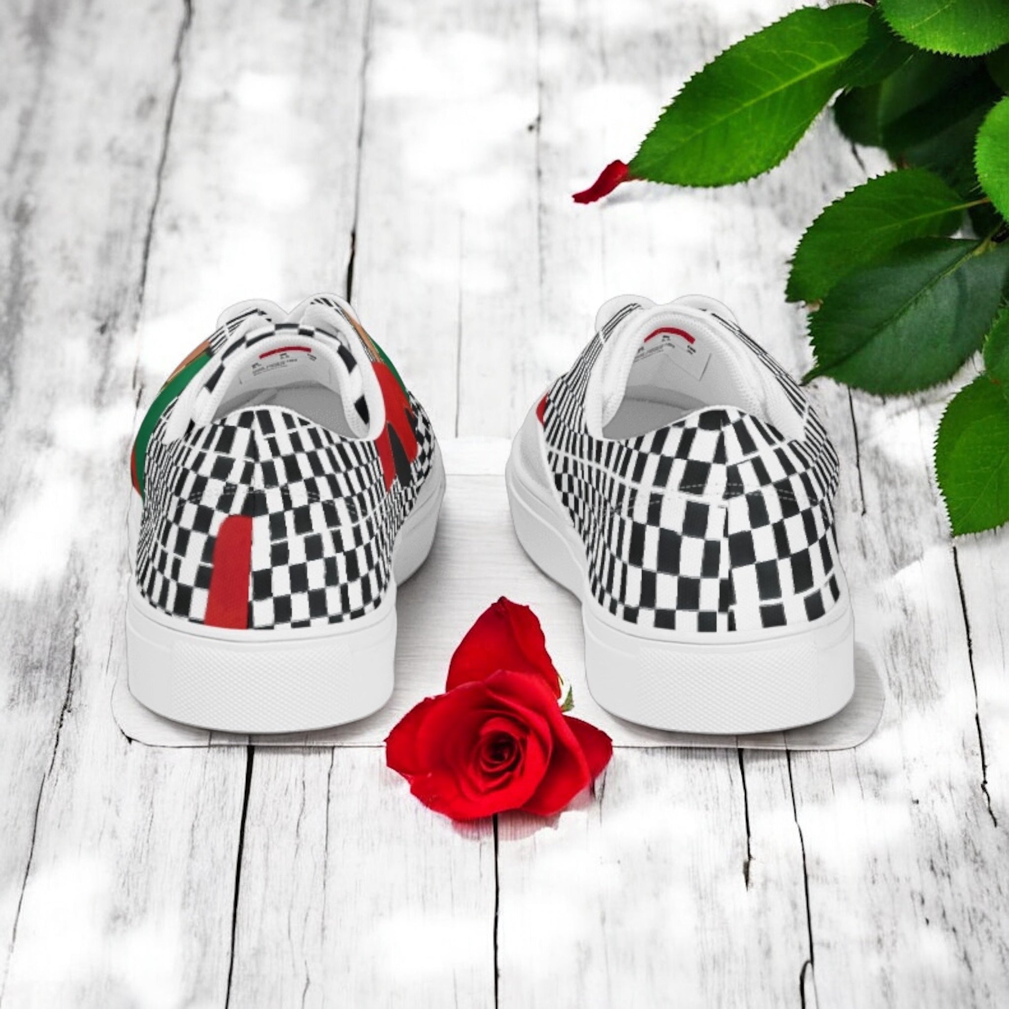 Iconic Compass Canvas Sneakers - Golden Expression Art