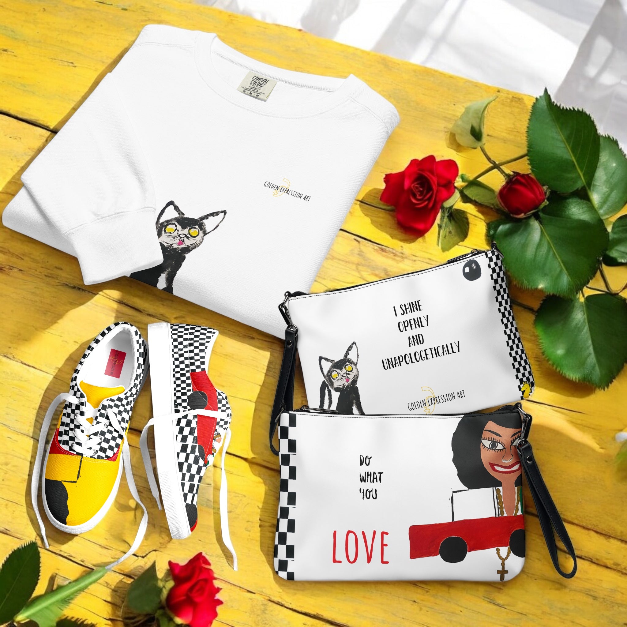 Iconic Classic Crossbody Purse - Golden Expression Art