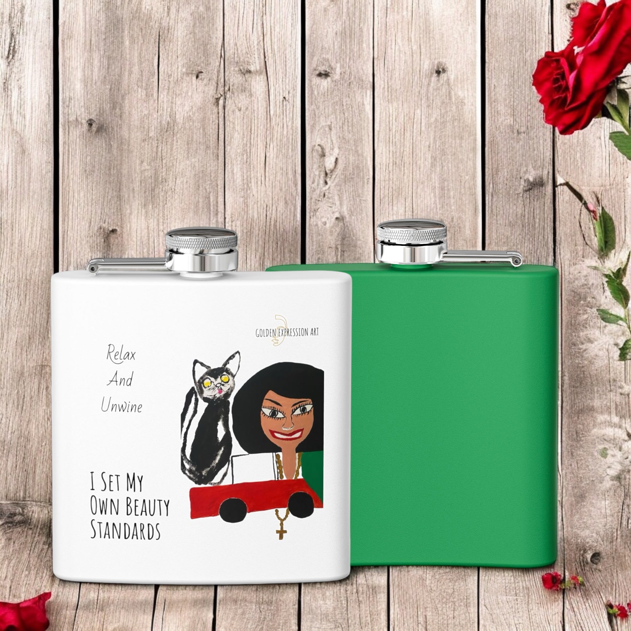 Iconic Un-wine Flask - Golden Expression Art