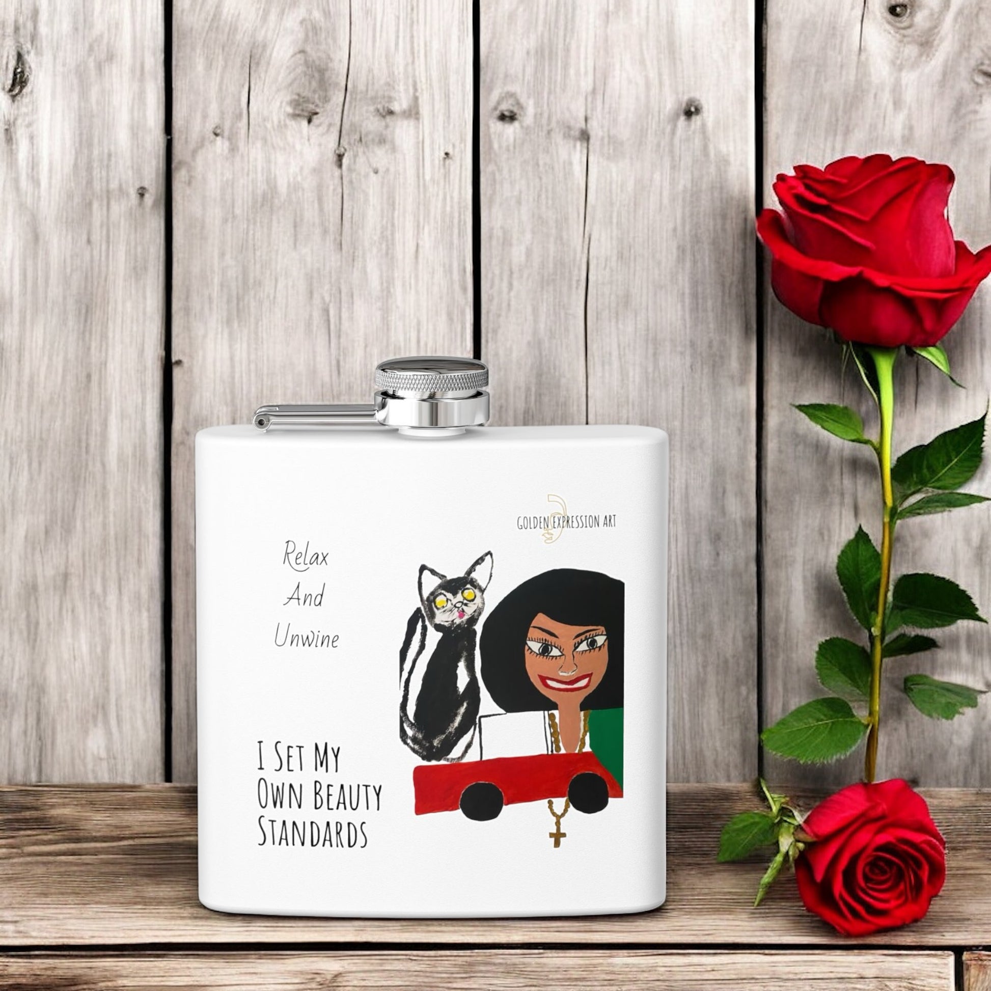 Iconic Un-wine Flask - Golden Expression Art