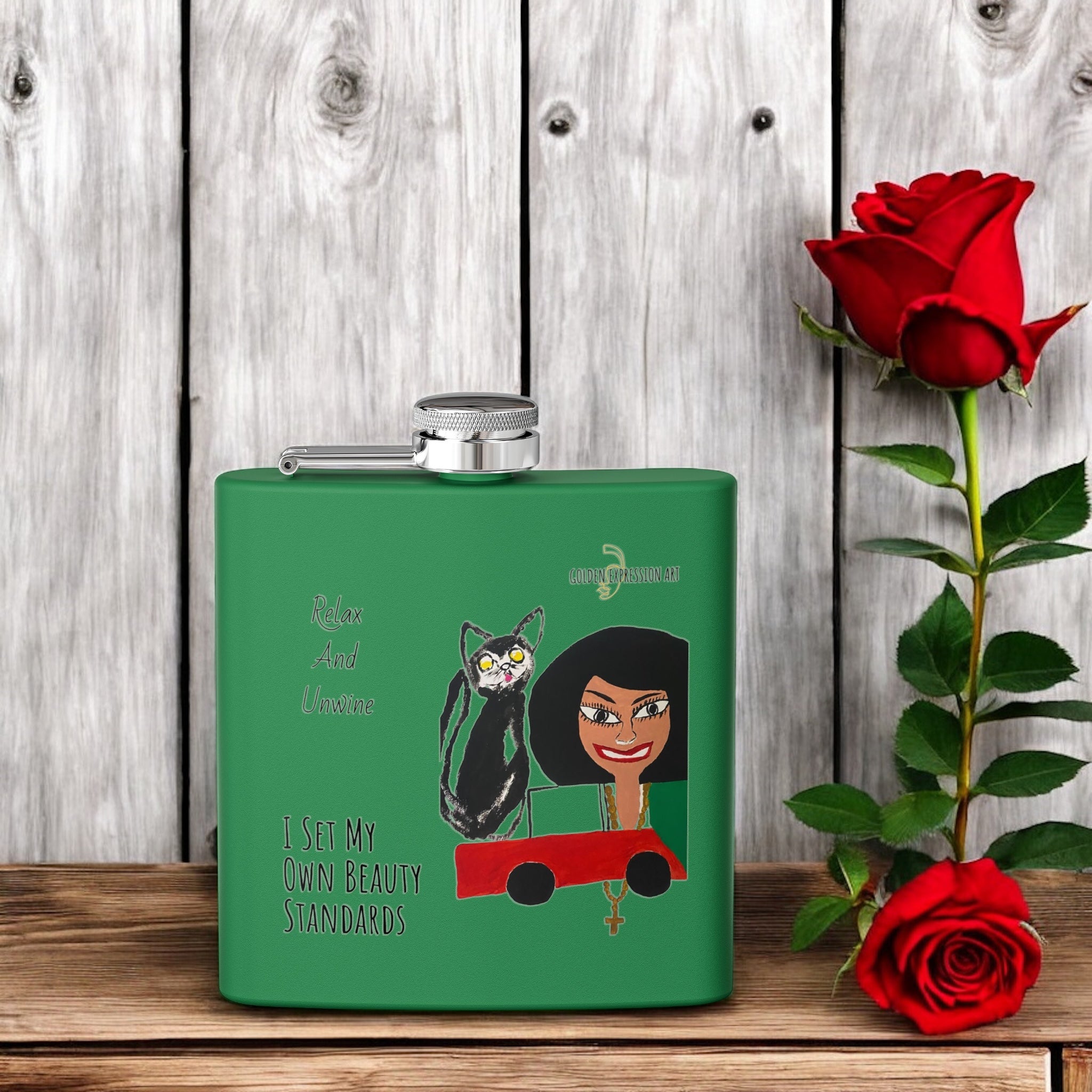 Iconic Un-wine Flask - Golden Expression Art