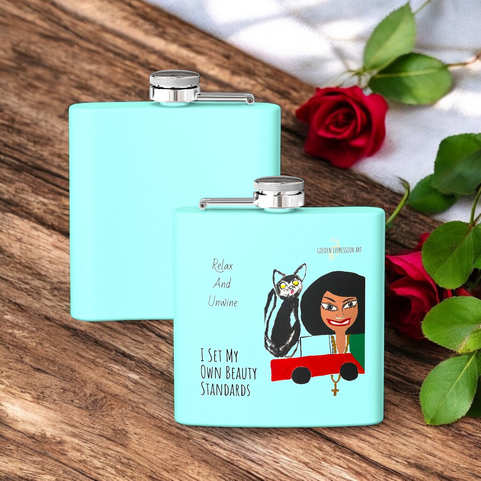 Iconic Un-wine Flask - Golden Expression Art