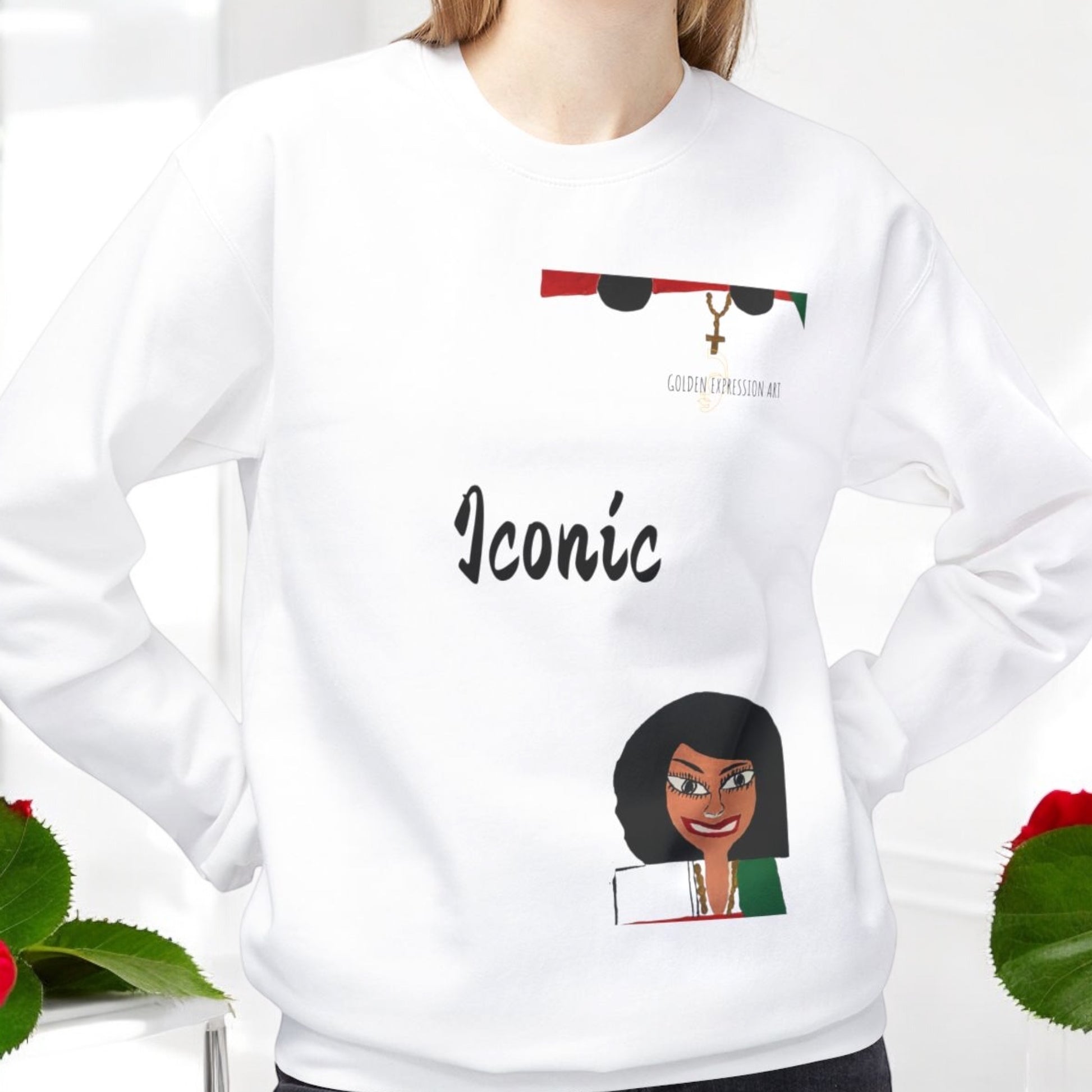 Joyce Iconic Fleece Crew Neck Sweatshirt - Golden Expression Art