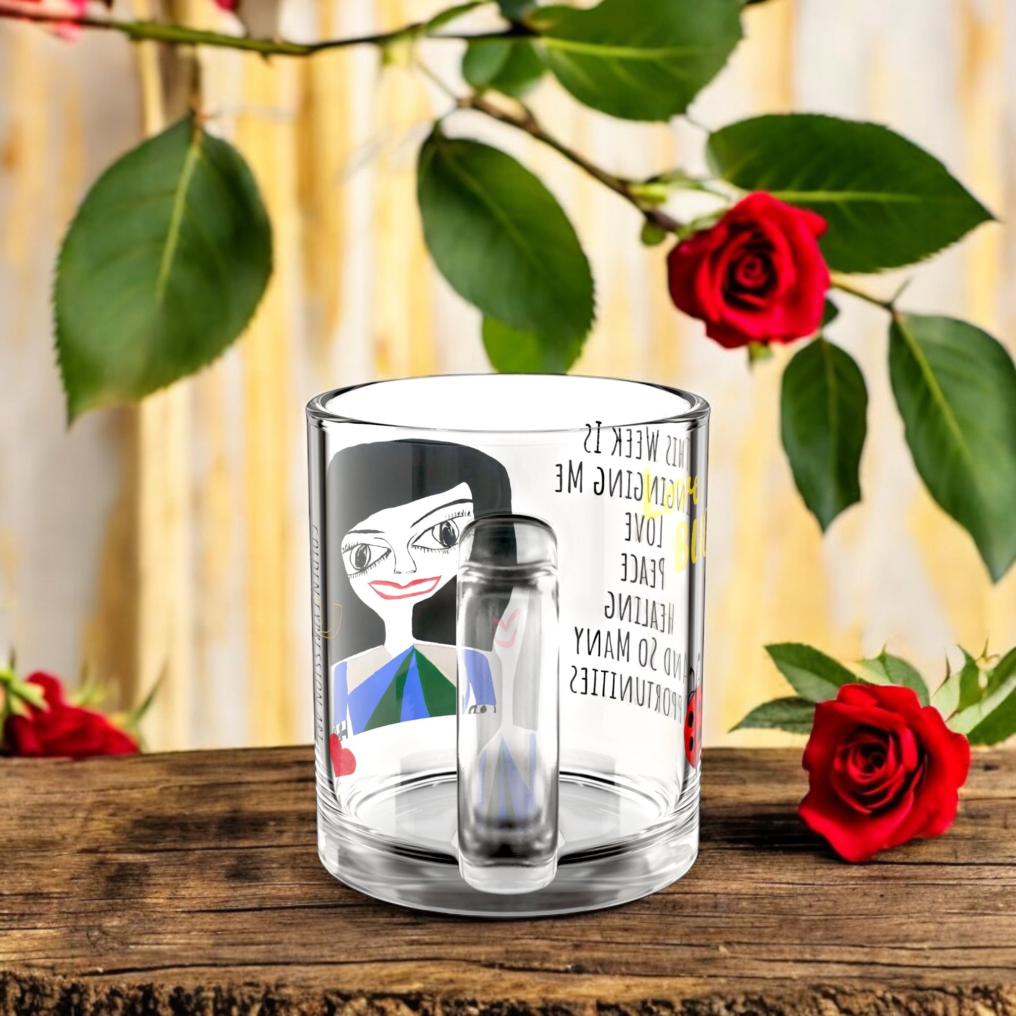 Up Glass Tea/Coffee Mug - Golden Expression Art