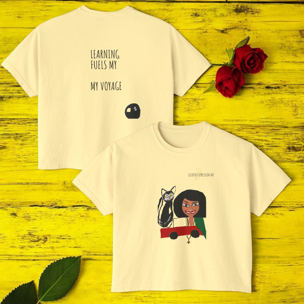 Mellow Sun Crop Tee - Golden Expression Art