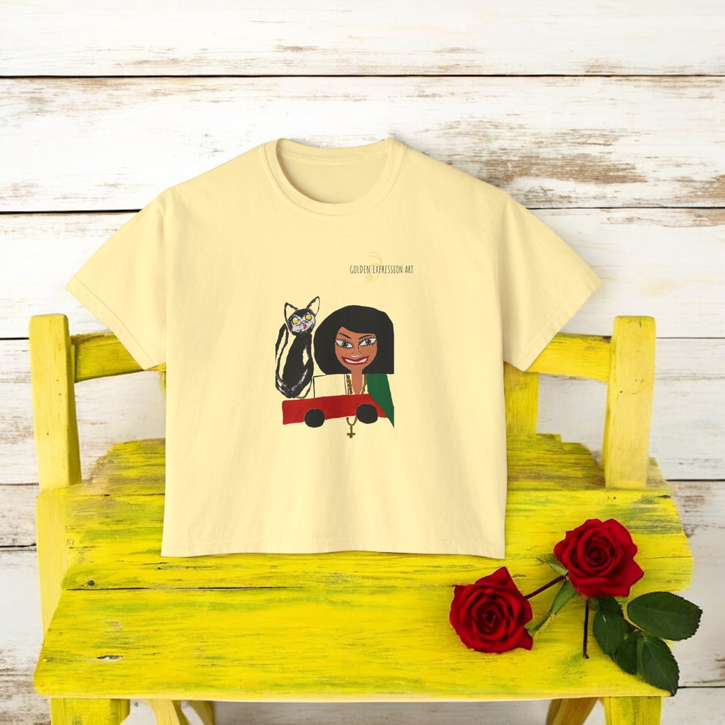 Mellow Sun Crop Tee - Golden Expression Art