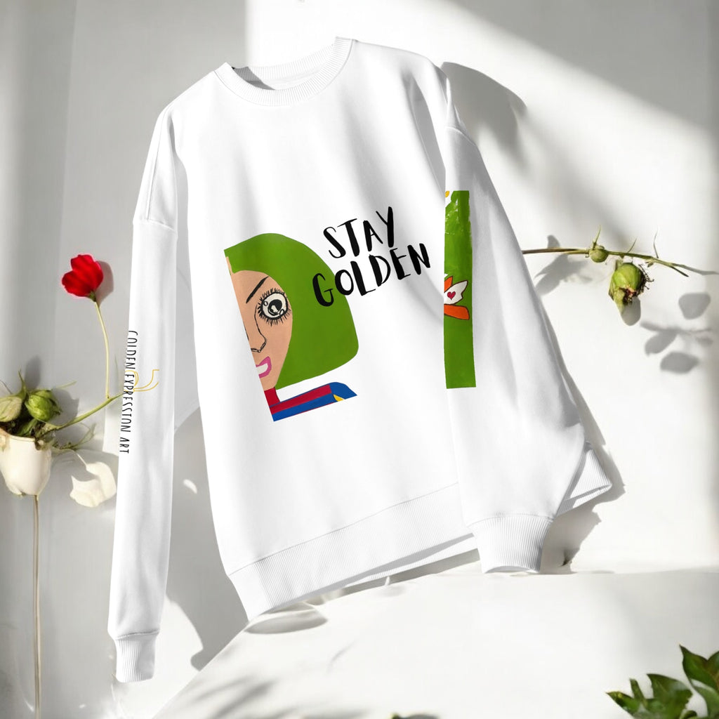 Golden-Vise Oversized Crewneck Sweatshirt - Golden Expression Art