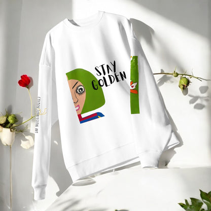 Golden-Vise Oversized Crewneck Sweatshirt