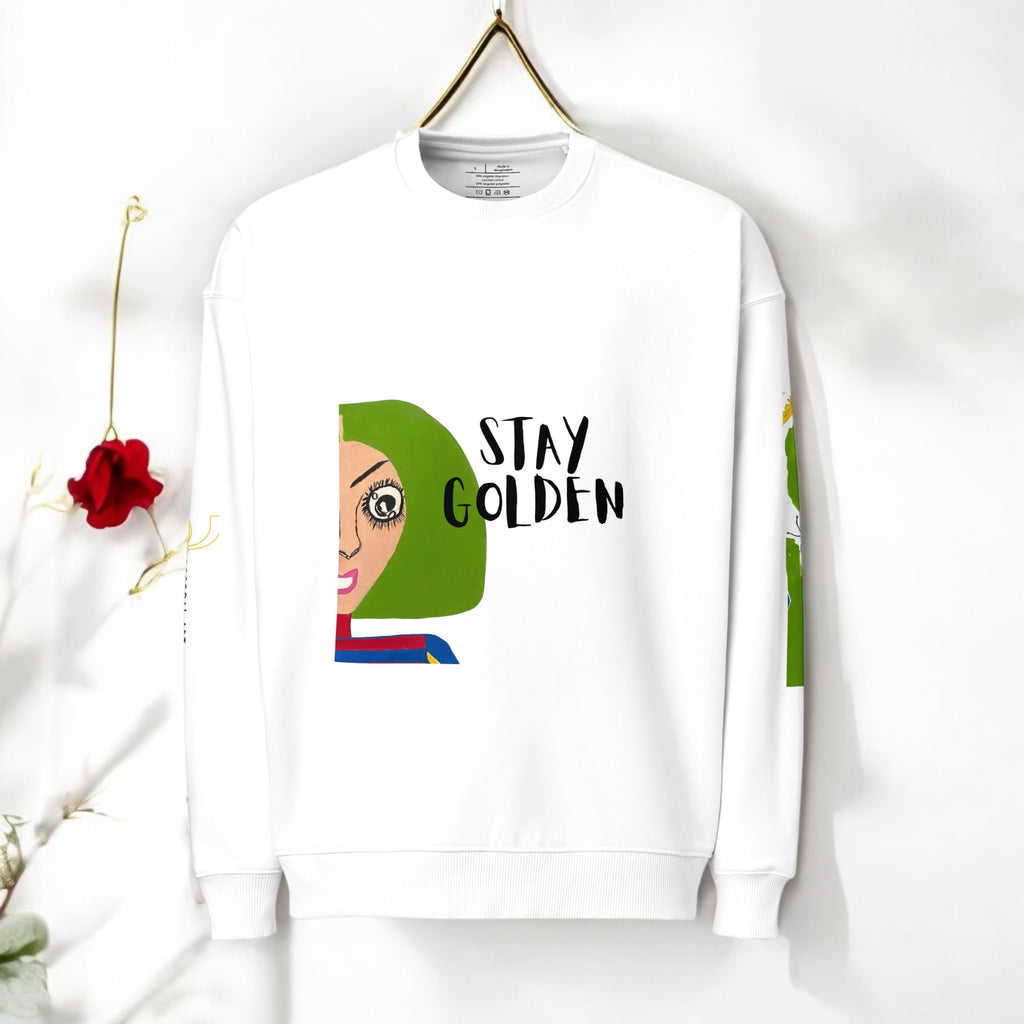 Golden-Vise Oversized Crewneck Sweatshirt - Golden Expression Art