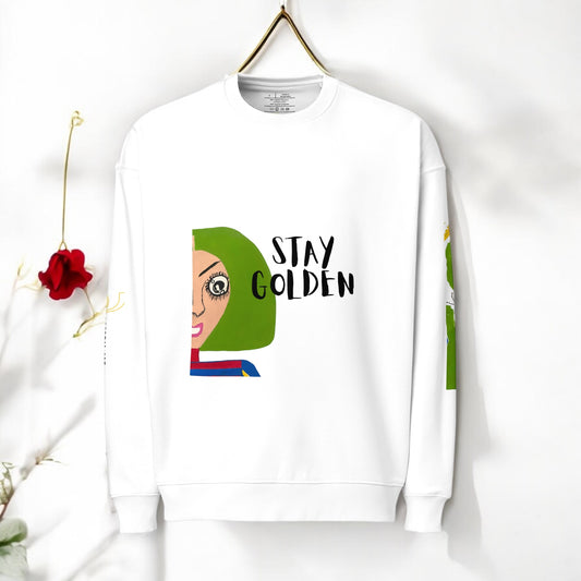 Golden-Vise Oversized Crewneck Sweatshirt