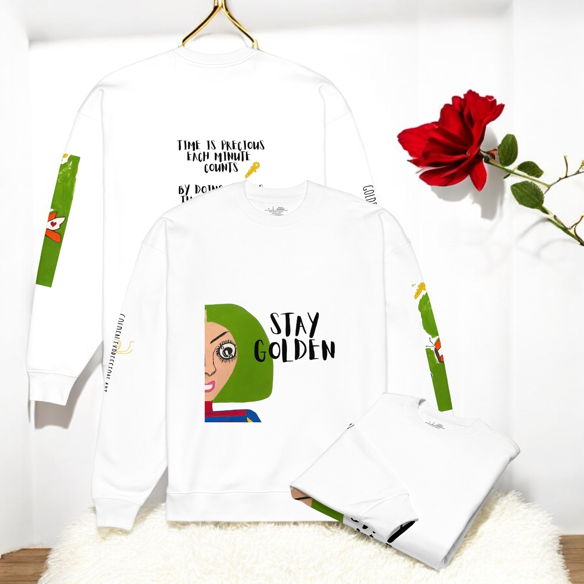 Golden-Vise Oversized Crewneck Sweatshirt - Golden Expression Art