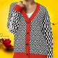 Checked Spontaneous Unisex Cardigan